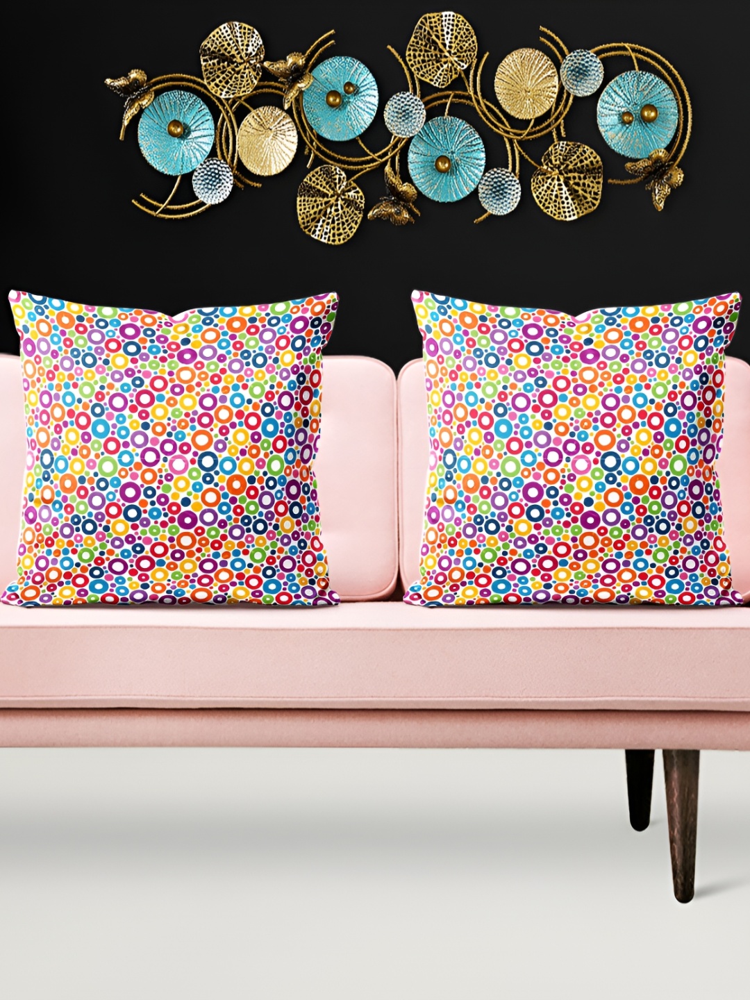 

ArtzFolio Pink & Blue 5 Pieces Abstract Printed Square Cushion Covers