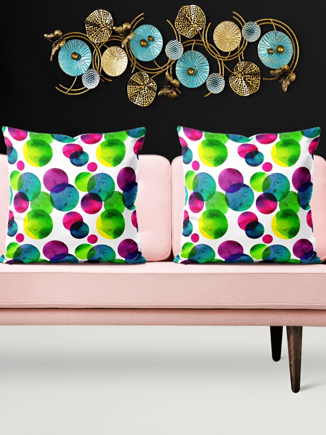 

ArtzFolio White & Blue 5 Pieces Geometric Printed Square Cushion Covers