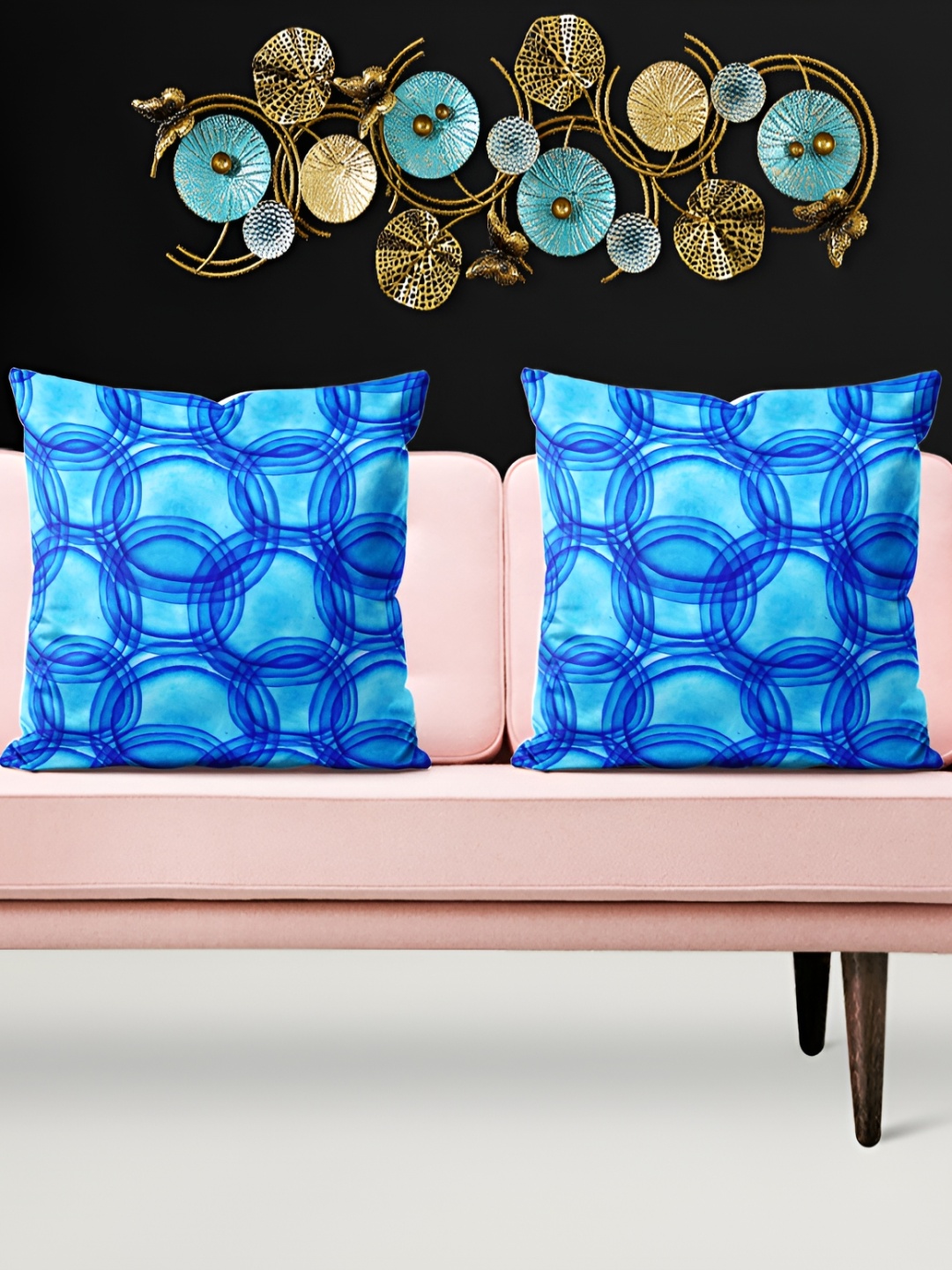 

ArtzFolio Blue & white 5 Pcs Abstract Square Cushion Covers