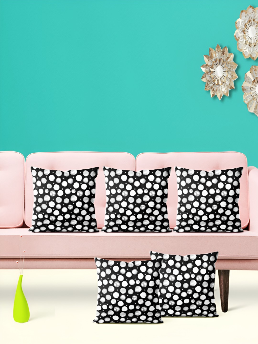 

ArtzFolio Black & White 5 Pieces Abstract Printed Square Cushion Covers
