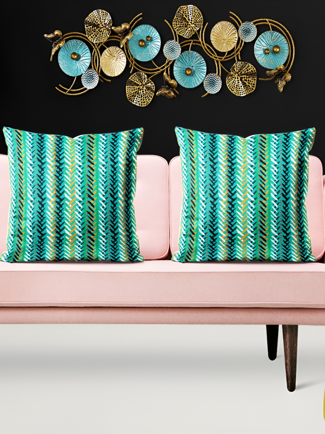 

ArtzFolio Green 5 Pieces Printed Square Cushion Covers