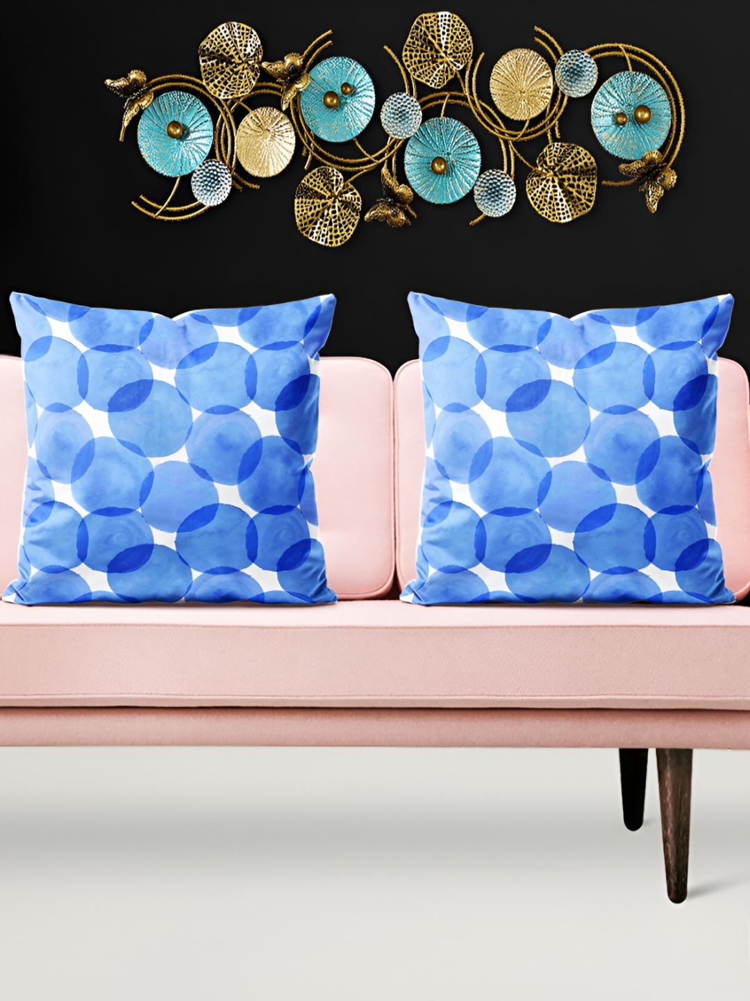

ArtzFolio Blue and White 5 Pieces Square Cushion Covers