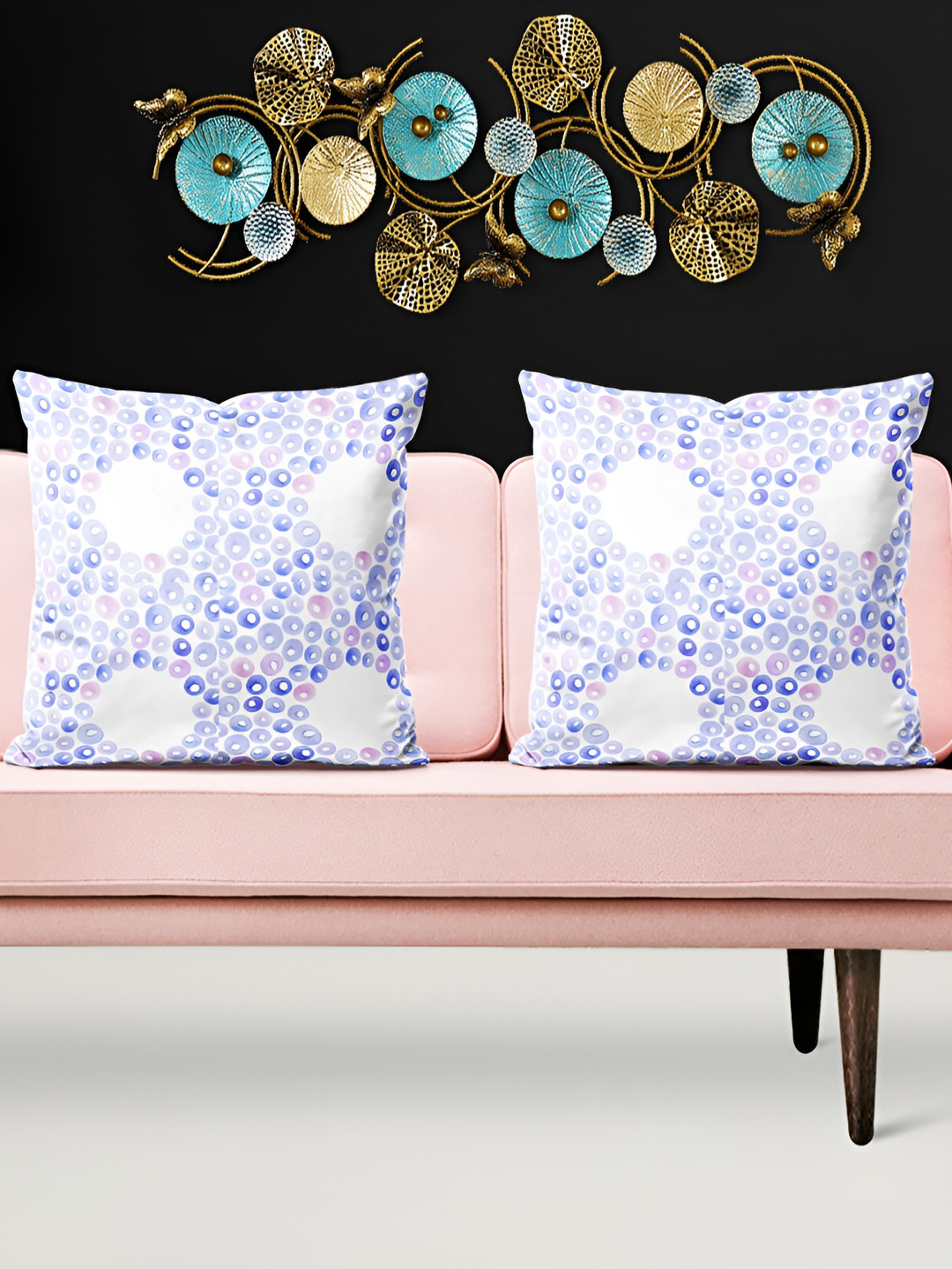 

ArtzFolio Blue 5 Pcs Square Cushion Covers
