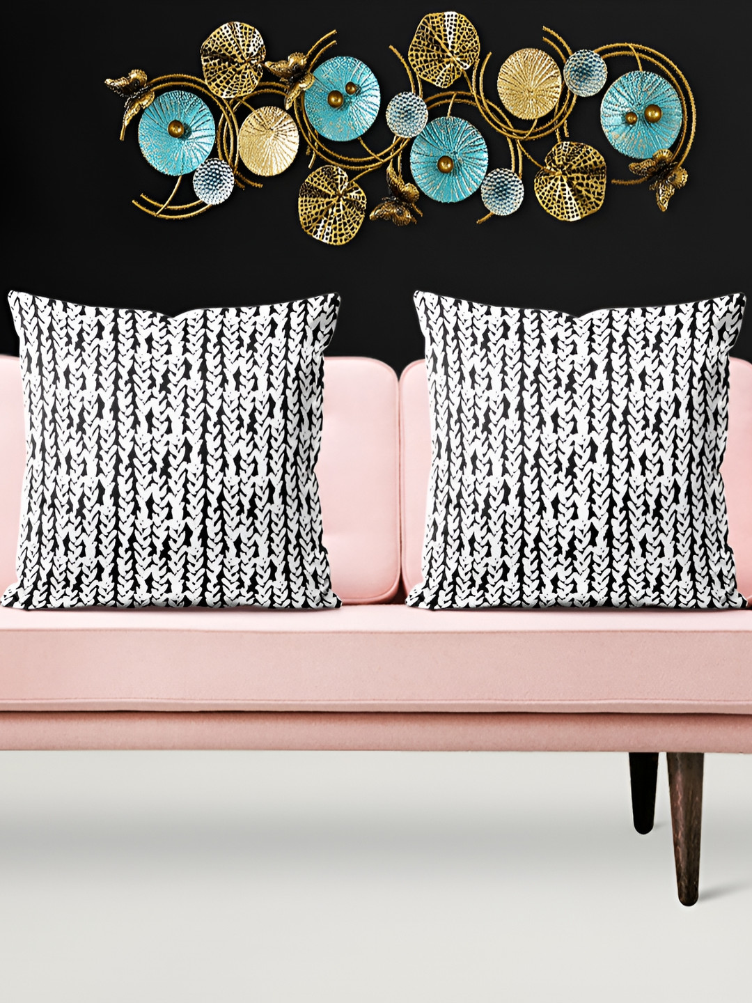 

ArtzFolio White & Black 5 Pieces Abstract Printed Velvet Square Cushion Covers