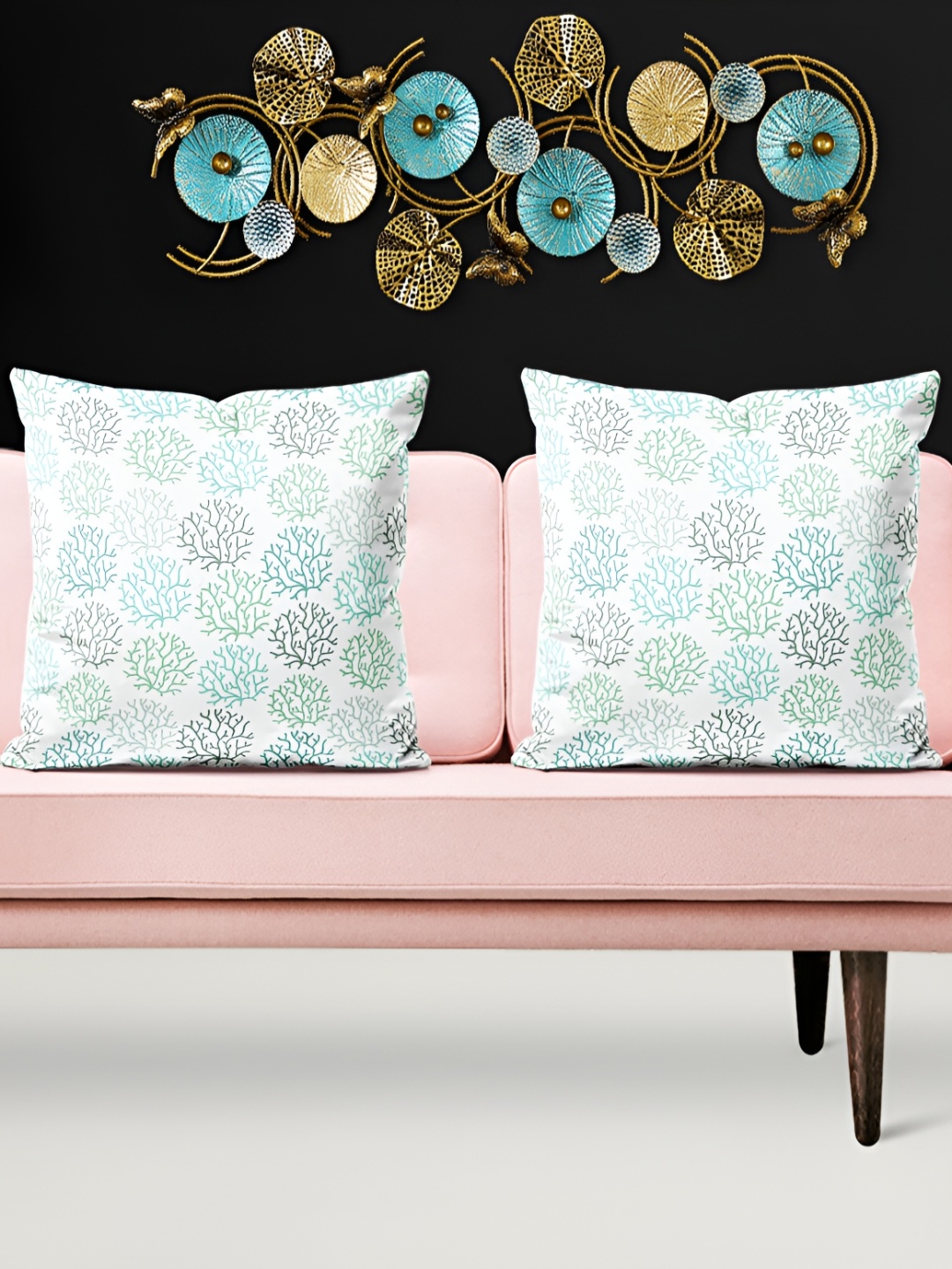 

ArtzFolio White 5 Pieces Floral Velvet Square Cushion Covers