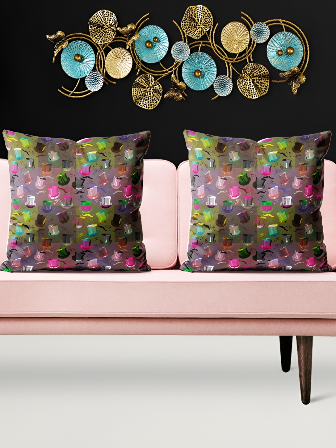 

ArtzFolio Grey 5 Pieces Quirky Velvet Square Cushion Covers