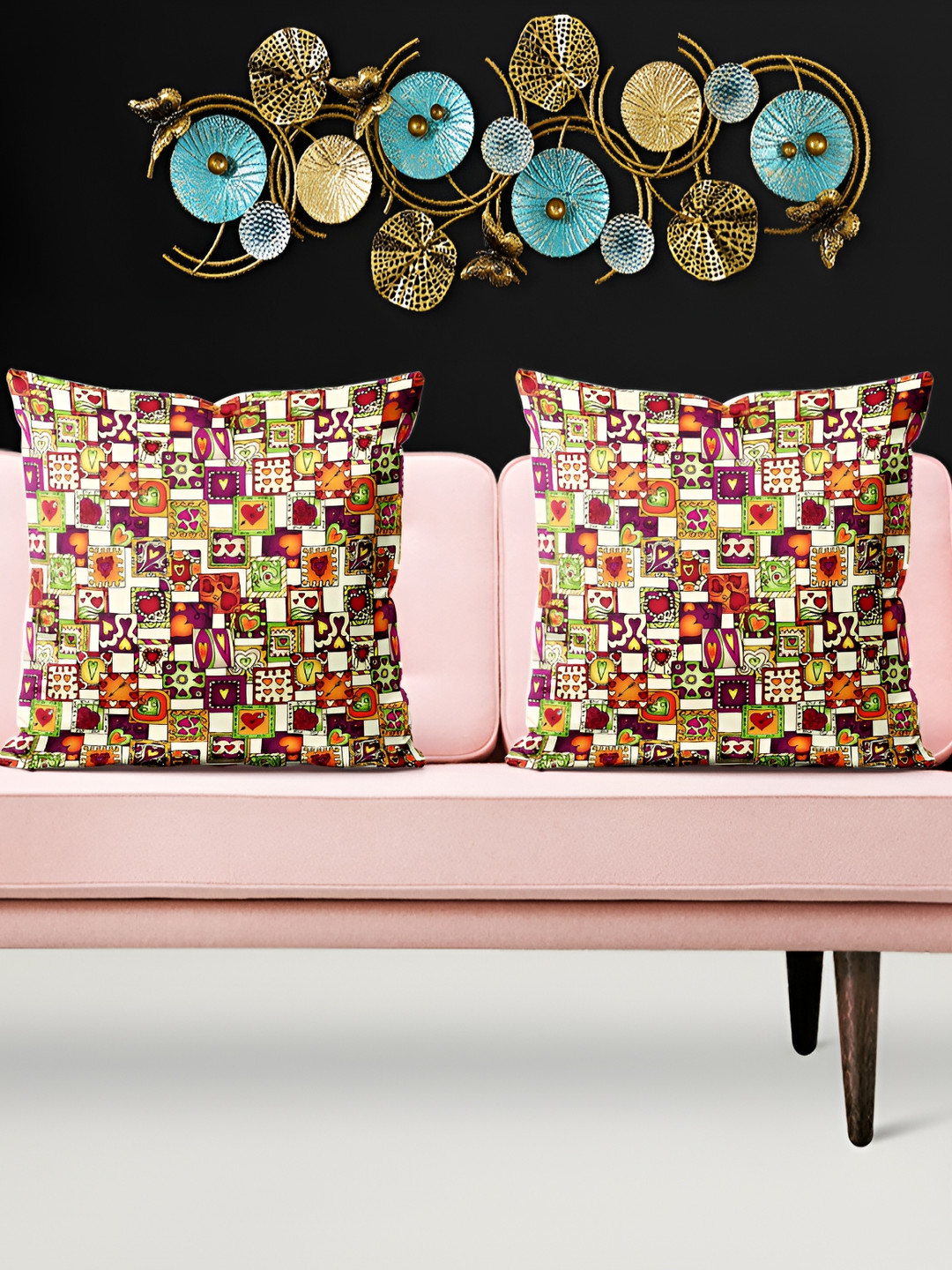 

ArtzFolio White & Green 5 Pieces Abstract Velvet Square Cushion Covers