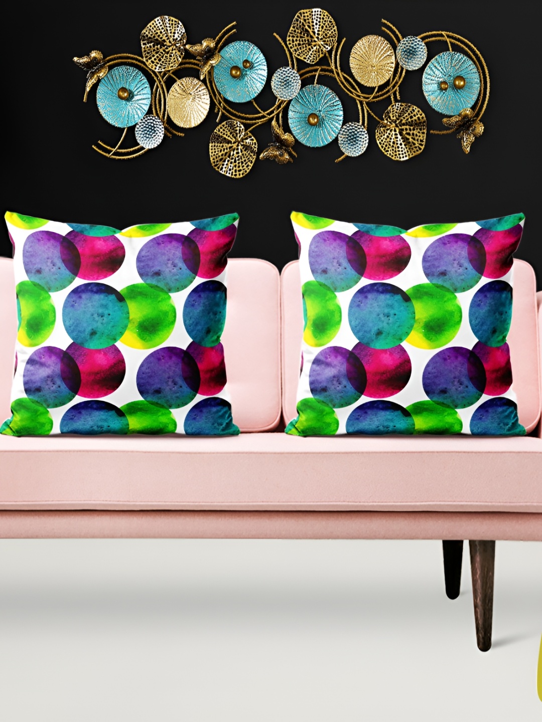 

ArtzFolio Green & Blue 5Pcs Geometric Square Cushion Covers