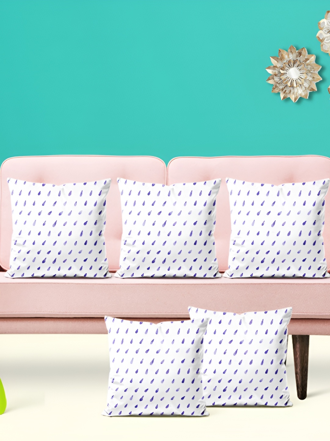 

ArtzFolio White 5 Pieces Printed Square Cushion Covers