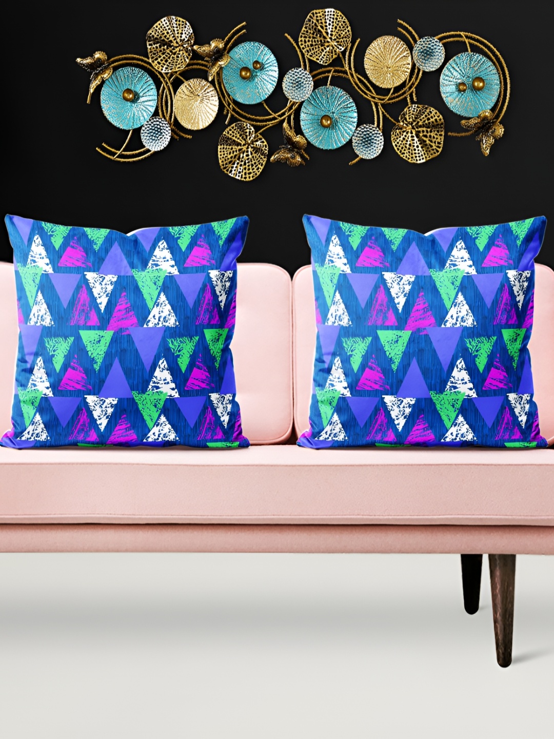 

ArtzFolio Blue 5 Pieces Abstract Square Cushion Covers
