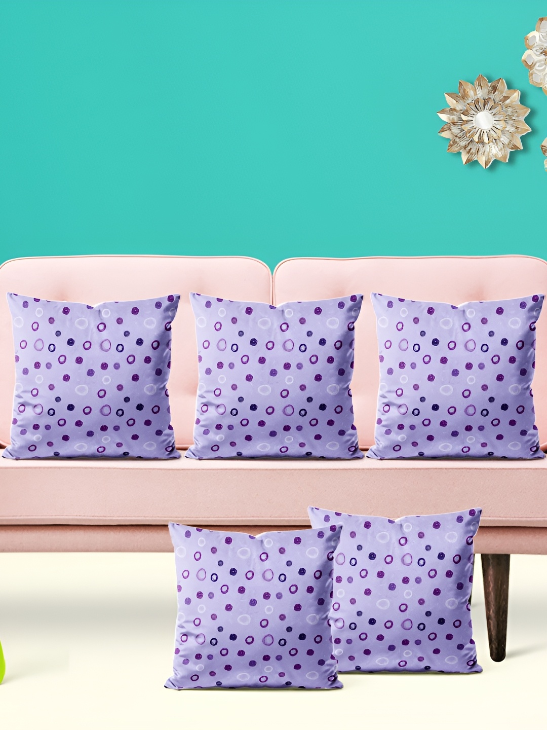 

ArtzFolio Purple 5 Pieces Square Cushion Covers