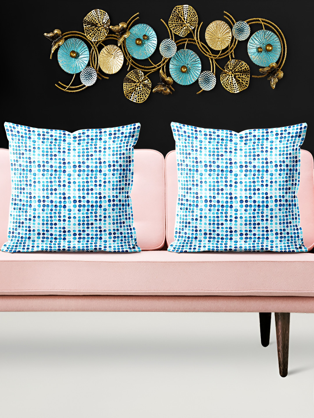 

ArtzFolio Blue 5 Pcs Velvet Square Cushion Covers