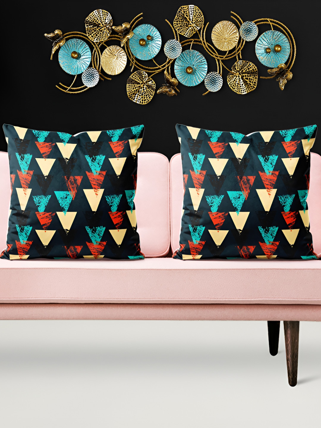 

ArtzFolio Black 5 Pcs Velvet Square Cushion Covers