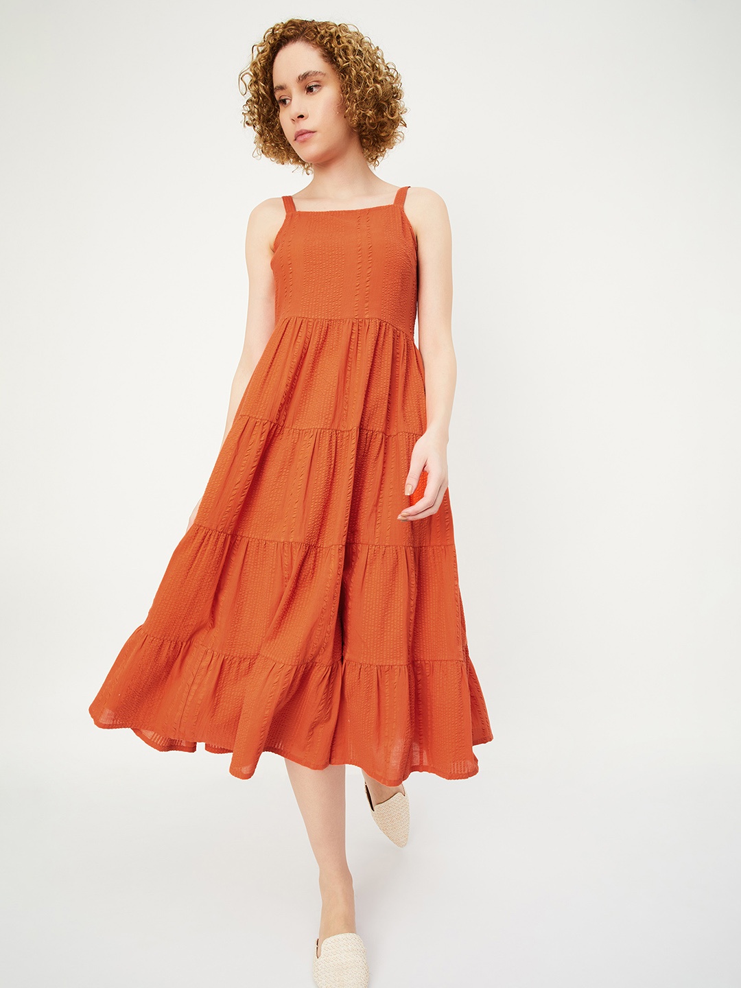 

max Fit & Flare Dress, Orange