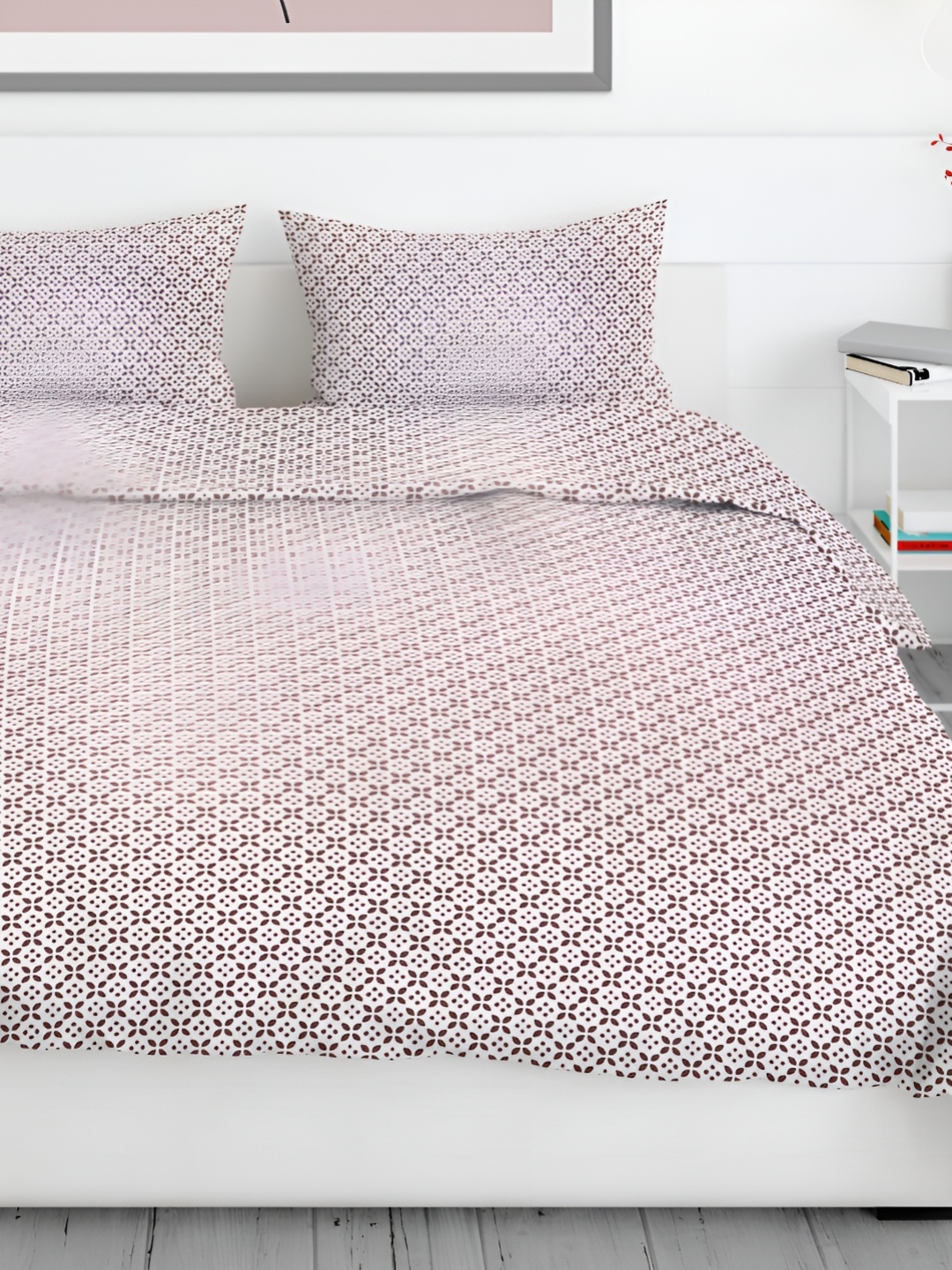 

Aura Maroon & White Floral 200 TC Queen Bedsheet with 2 Pillow Covers