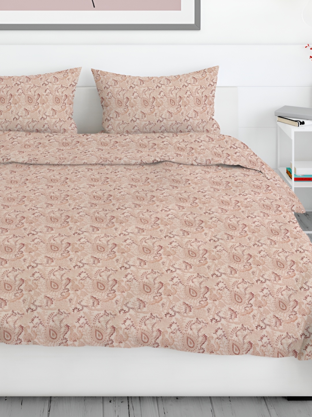 

Aura Maroon & White Floral 200 TC Queen Bedsheet with 2 Pillow Covers