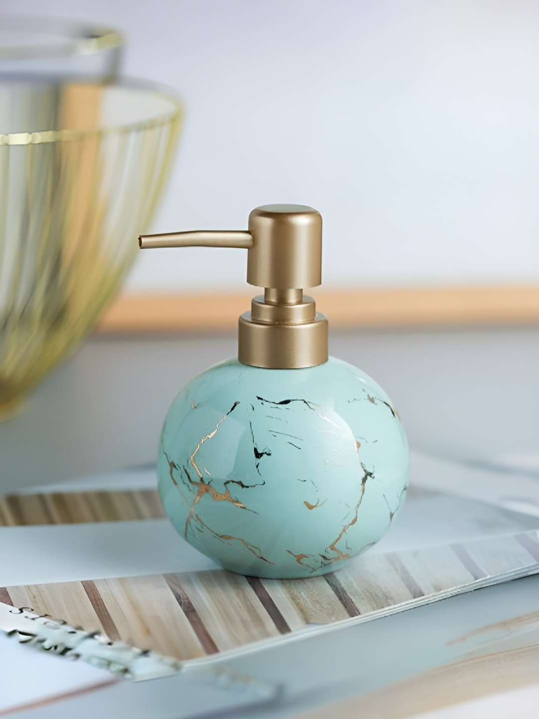 

The Better Home Blue Ceramic Soap Dispenser 300ml
