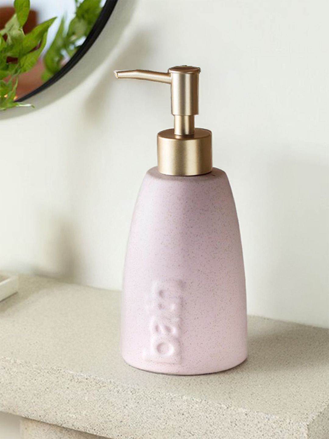 

The Better Home Pink Gold Toned Textured Ceramic Soap Dispenser 320 ml