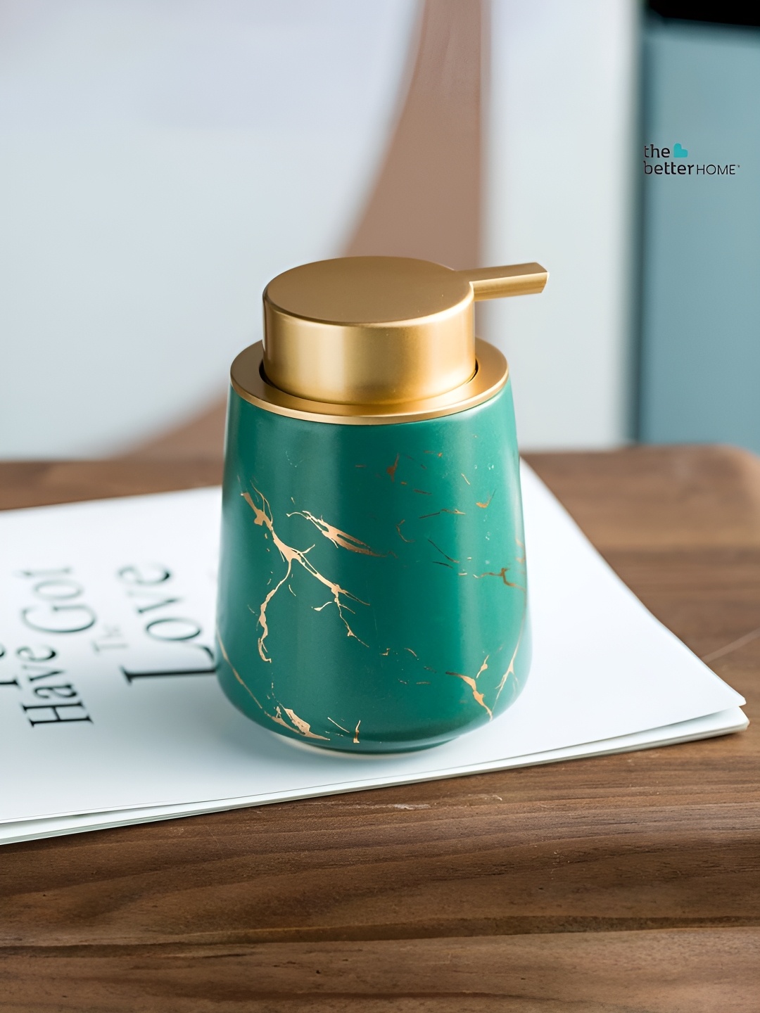 

The Better Home Green Ceramic Soap Dispenser Bottle 400 ml