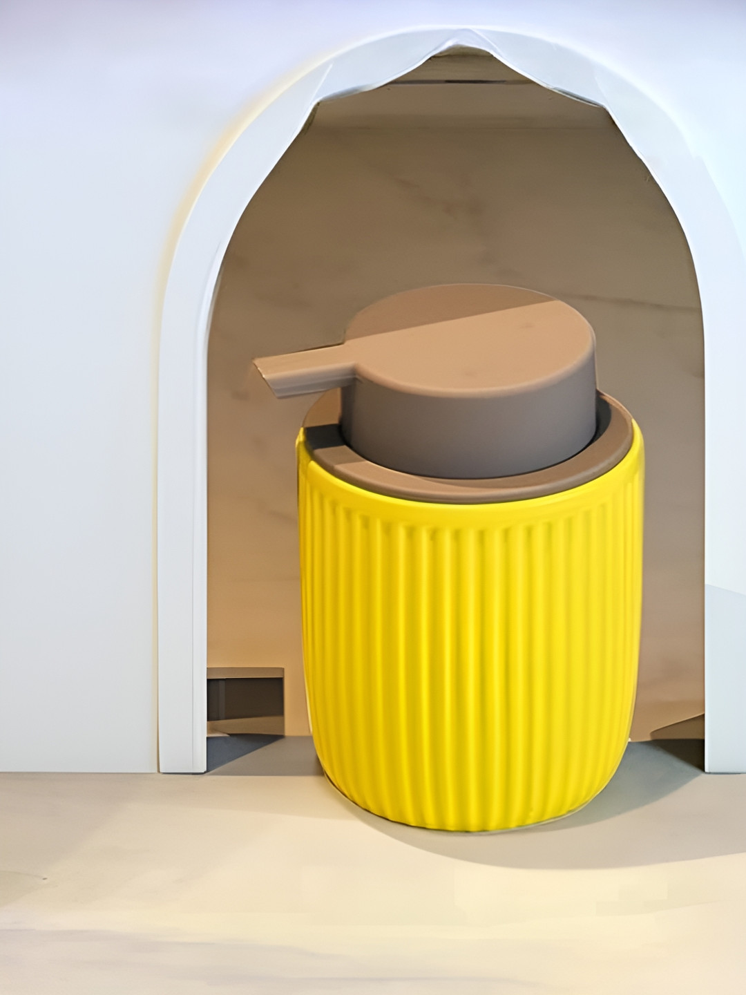 

The Better Home Yellow Ceramic Soap Dispenser Bottle 320 ml