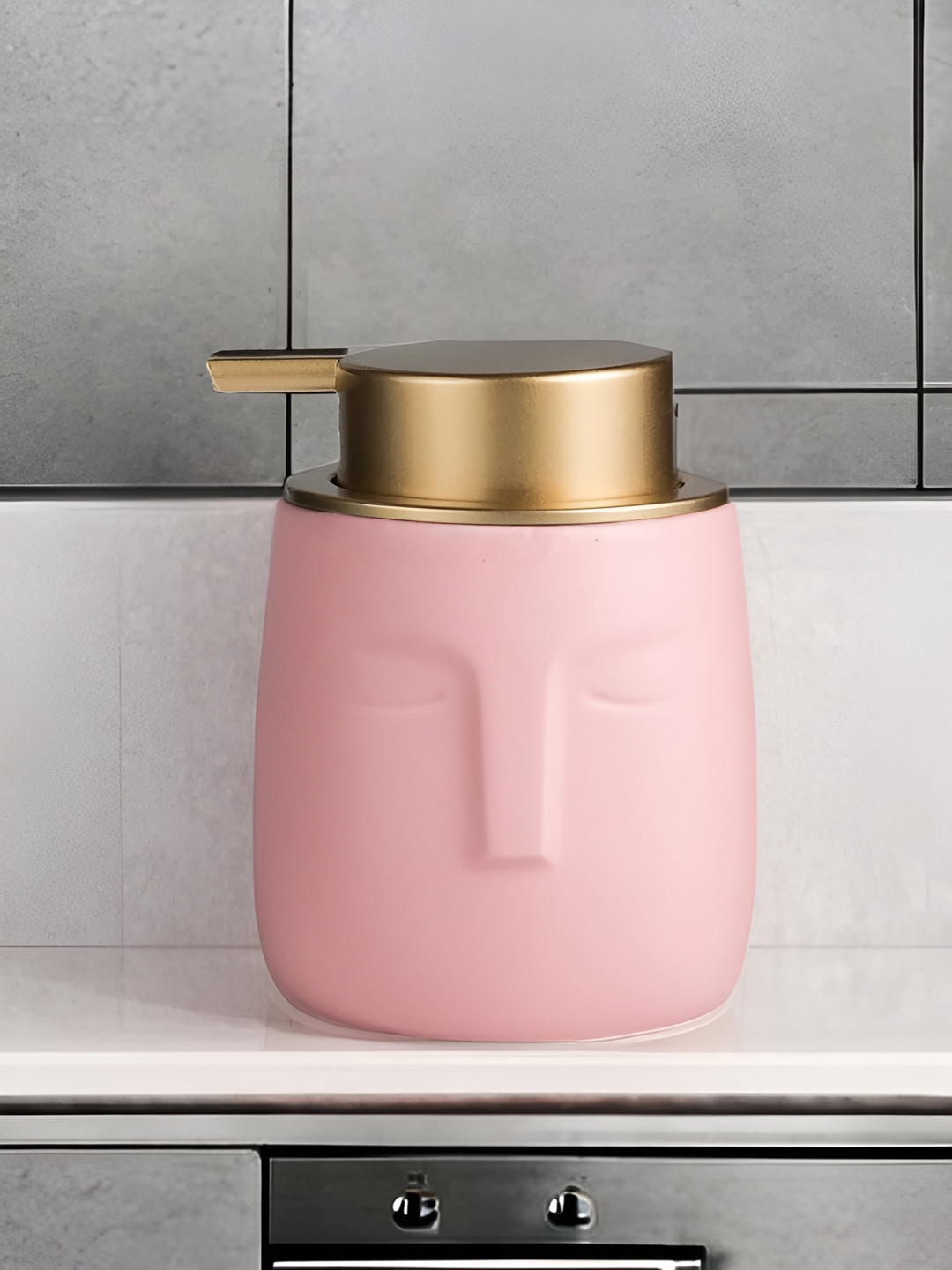

The Better Home Pink Textured Glossy Soap Dispenser Bottle 350 ml