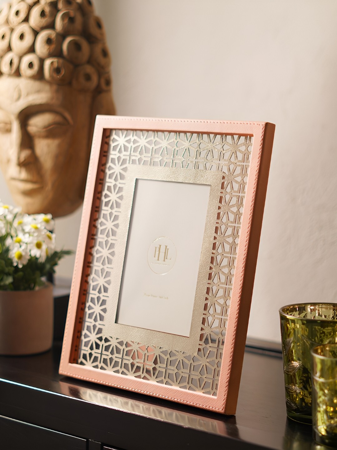 

Pure Home and Living Pink & Gold-Toned 1 Pieces MDF Table Photo Frames