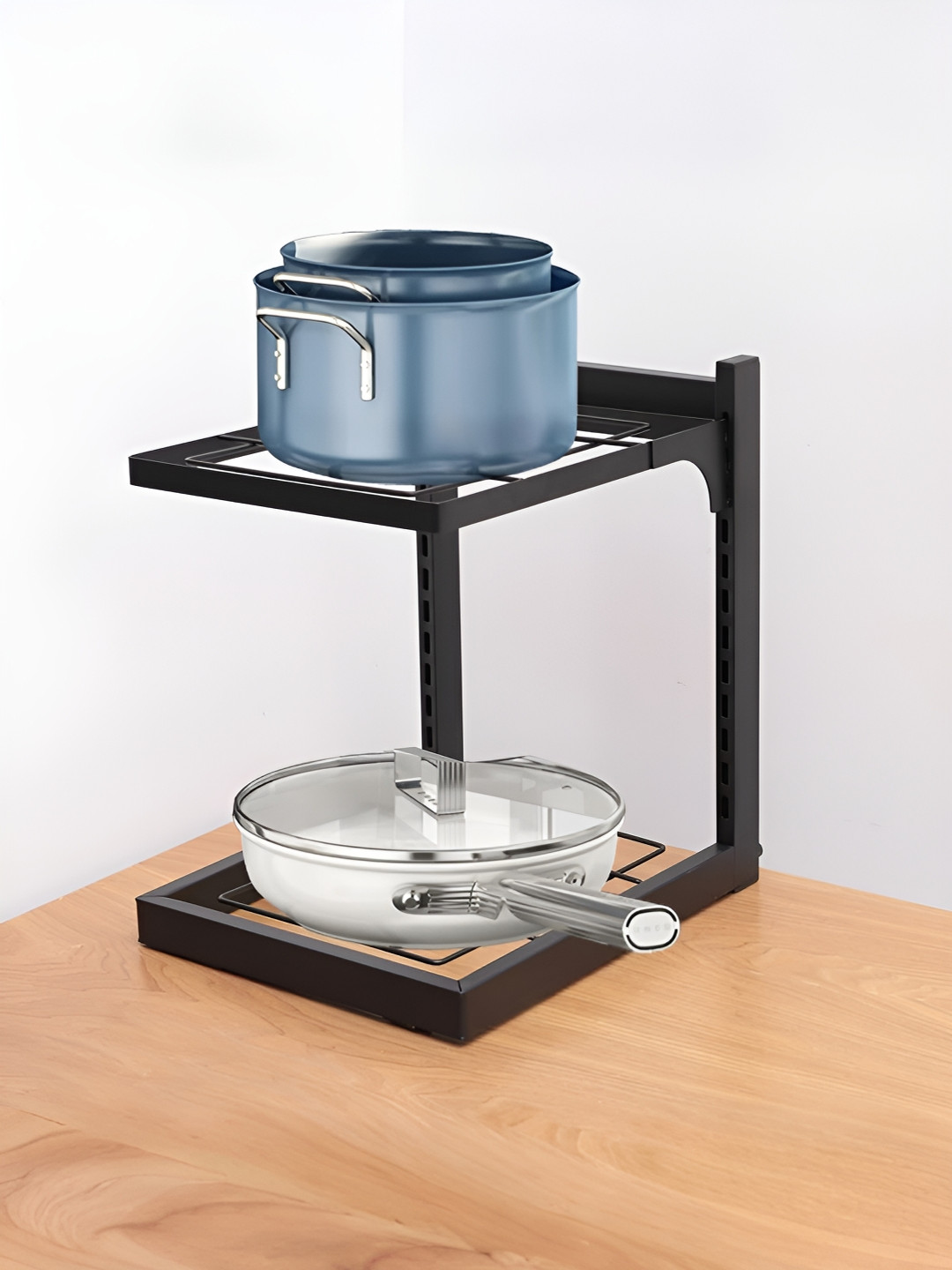 

The Better Home Black 2 Layer Buckle Type Pot Rack Organiser