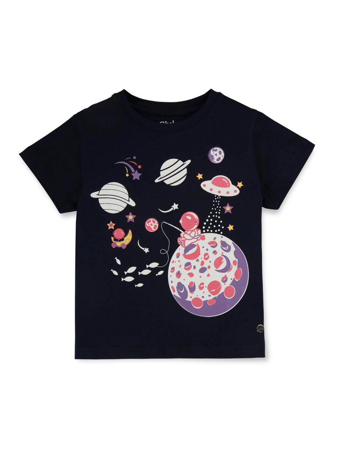 

Gini and Jony Girls Graphic Printed Round Neck T-shirt, Navy blue