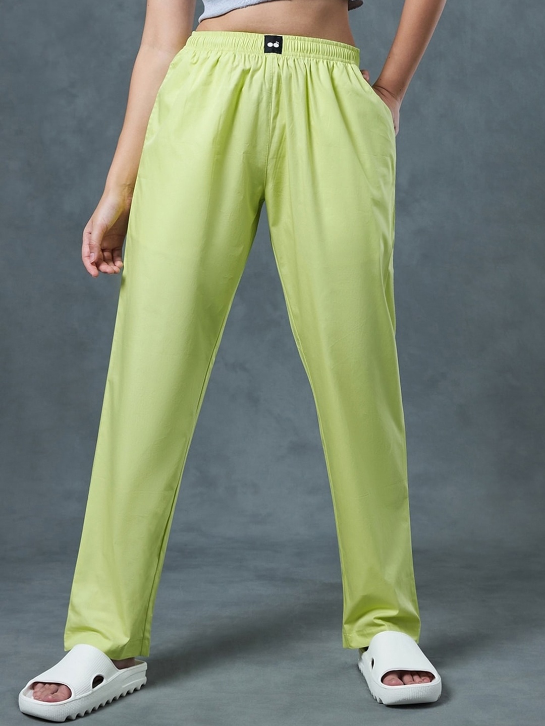 

Bewakoof Women Mid-Rise Cotton Lounge Pants, Green