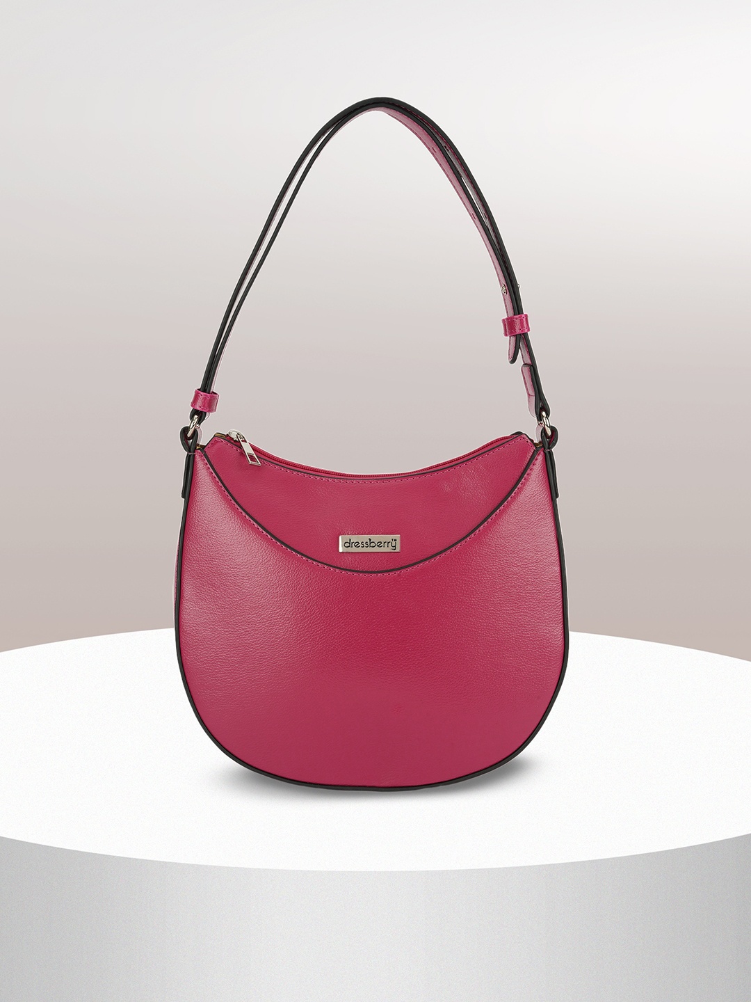 

DressBerry Purple Synthetic Leather Half Moon Oversized Shoulder Bag