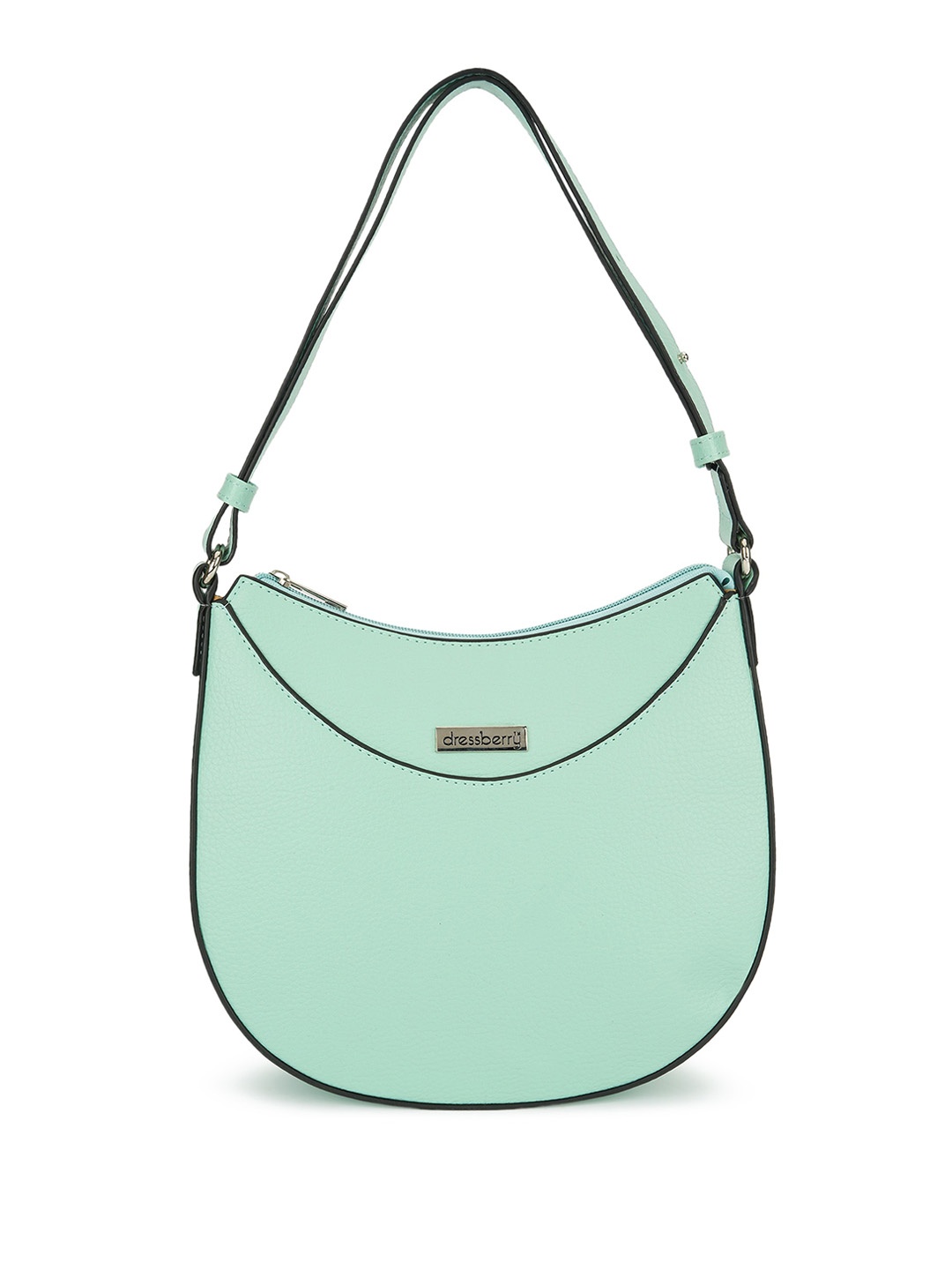 

DressBerry Sea Green Textured Synthetic Leather Half Moon Oversized Shoulder Bag