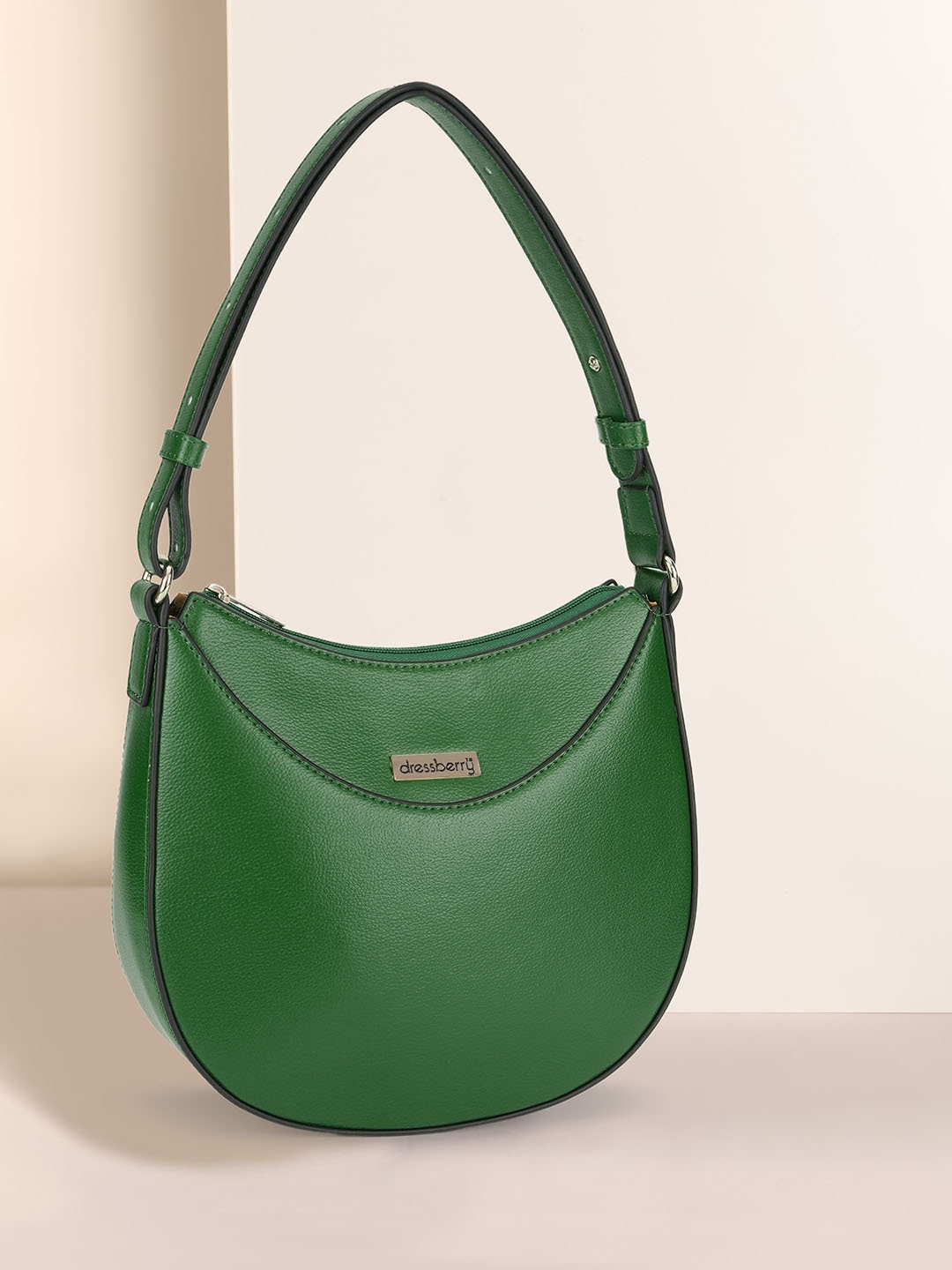 

DressBerry Structured Shoulder Bag with Applique, Green