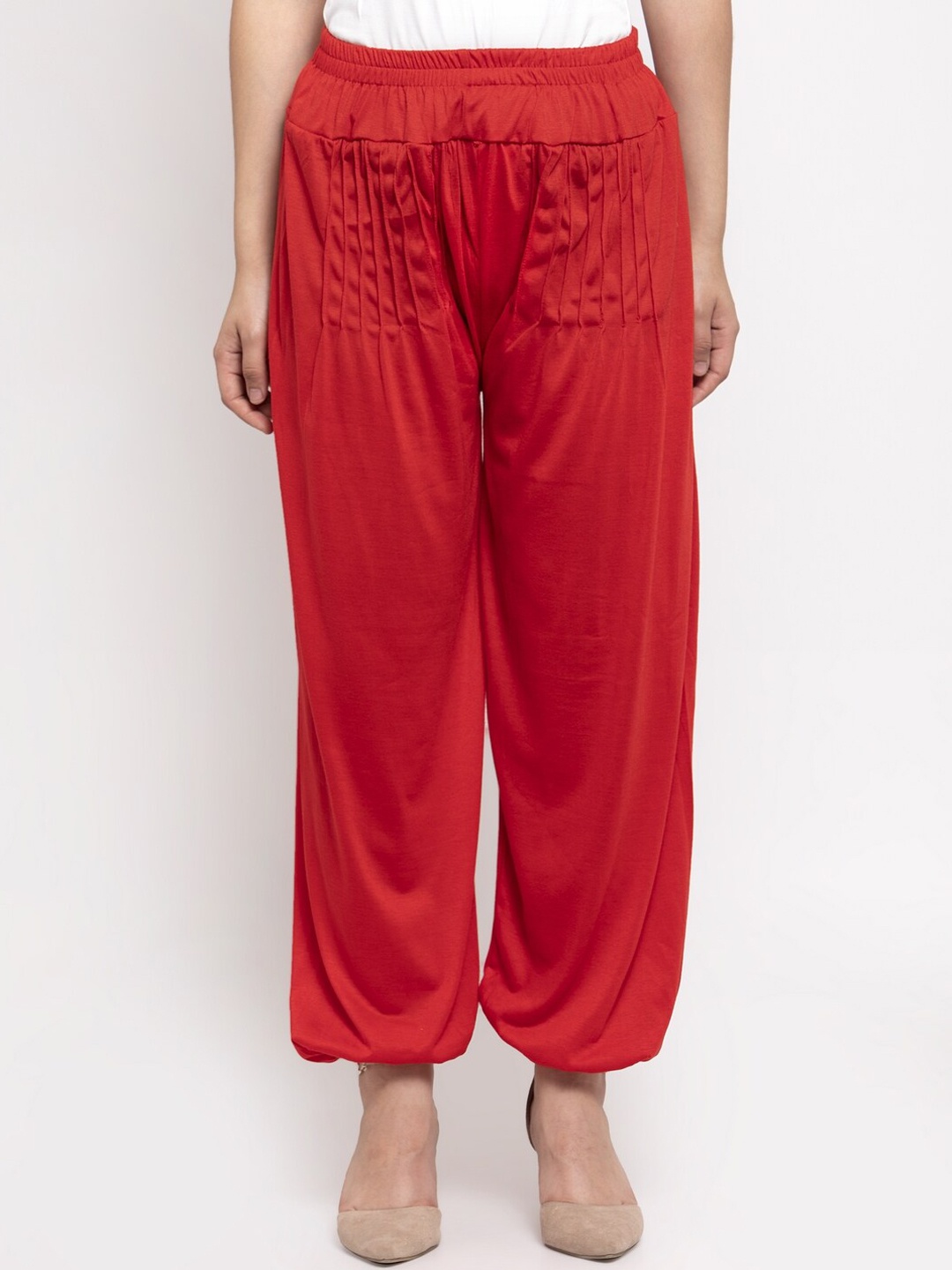 

GRACIT Women Loose-Fit Harem Pants, Red