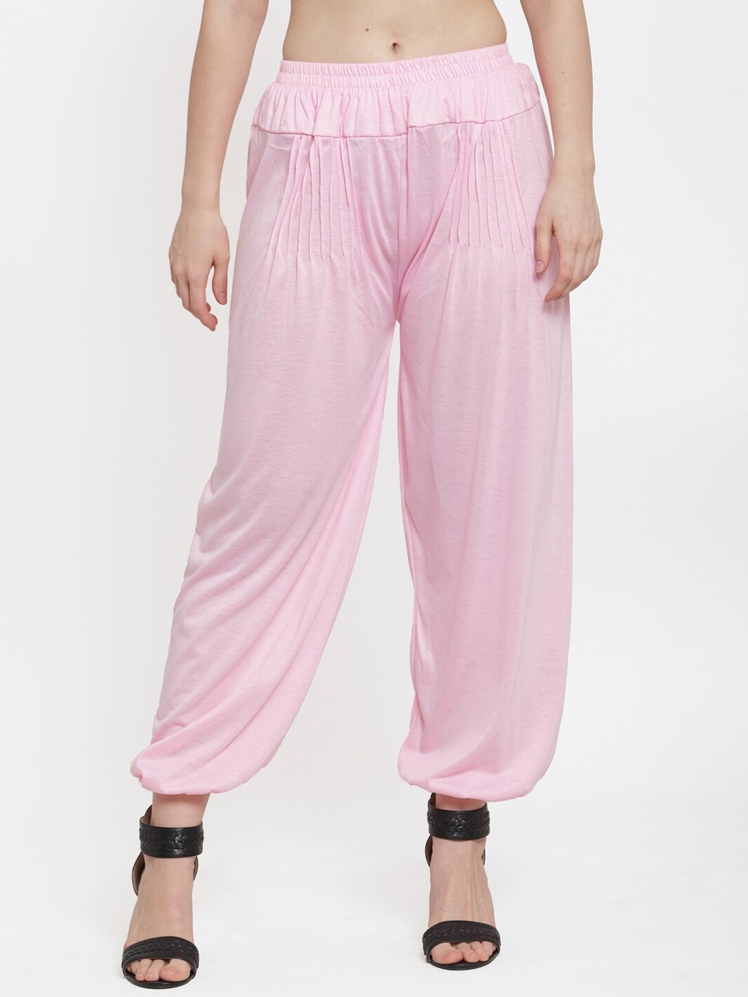 

GRACIT Women Solid Loose-Fit Harem Pants, Pink