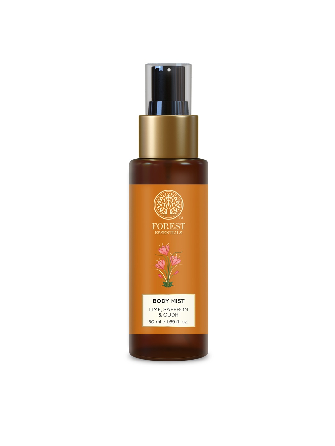 

Forest Essentials Lime Saffron & Oudh Travel Size Body Mist - 50ml, Orange