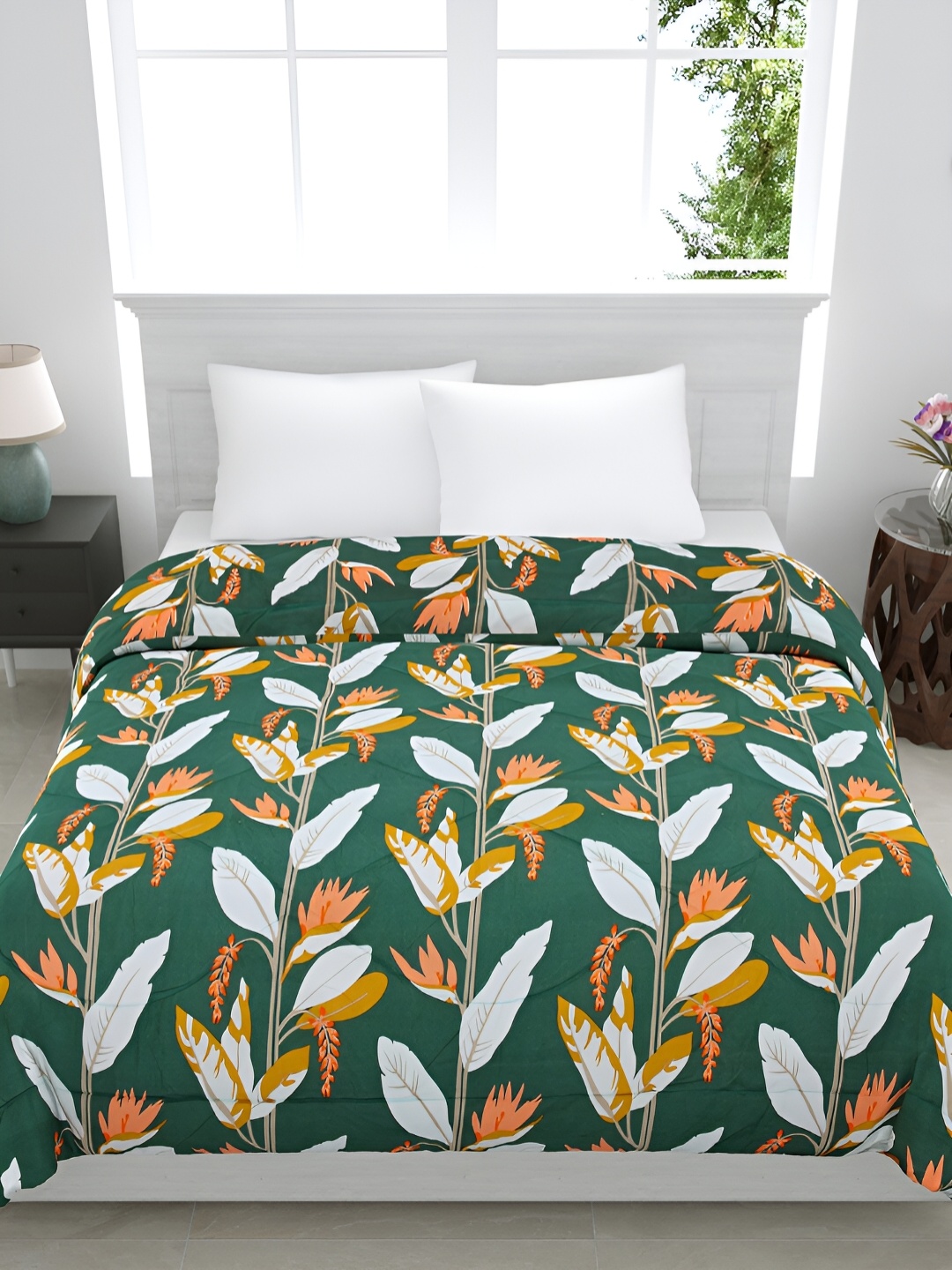 

GYT Green Ethnic Motifs Microfiber Mild Winter Single Bed Comforter