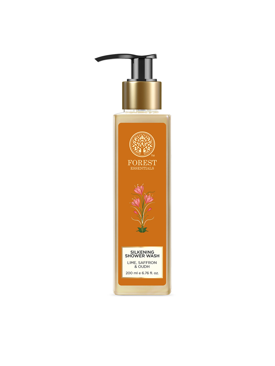 

Forest Essentials Lime Saffron & Oudh Silkening Shower Wash - 200ml, Orange