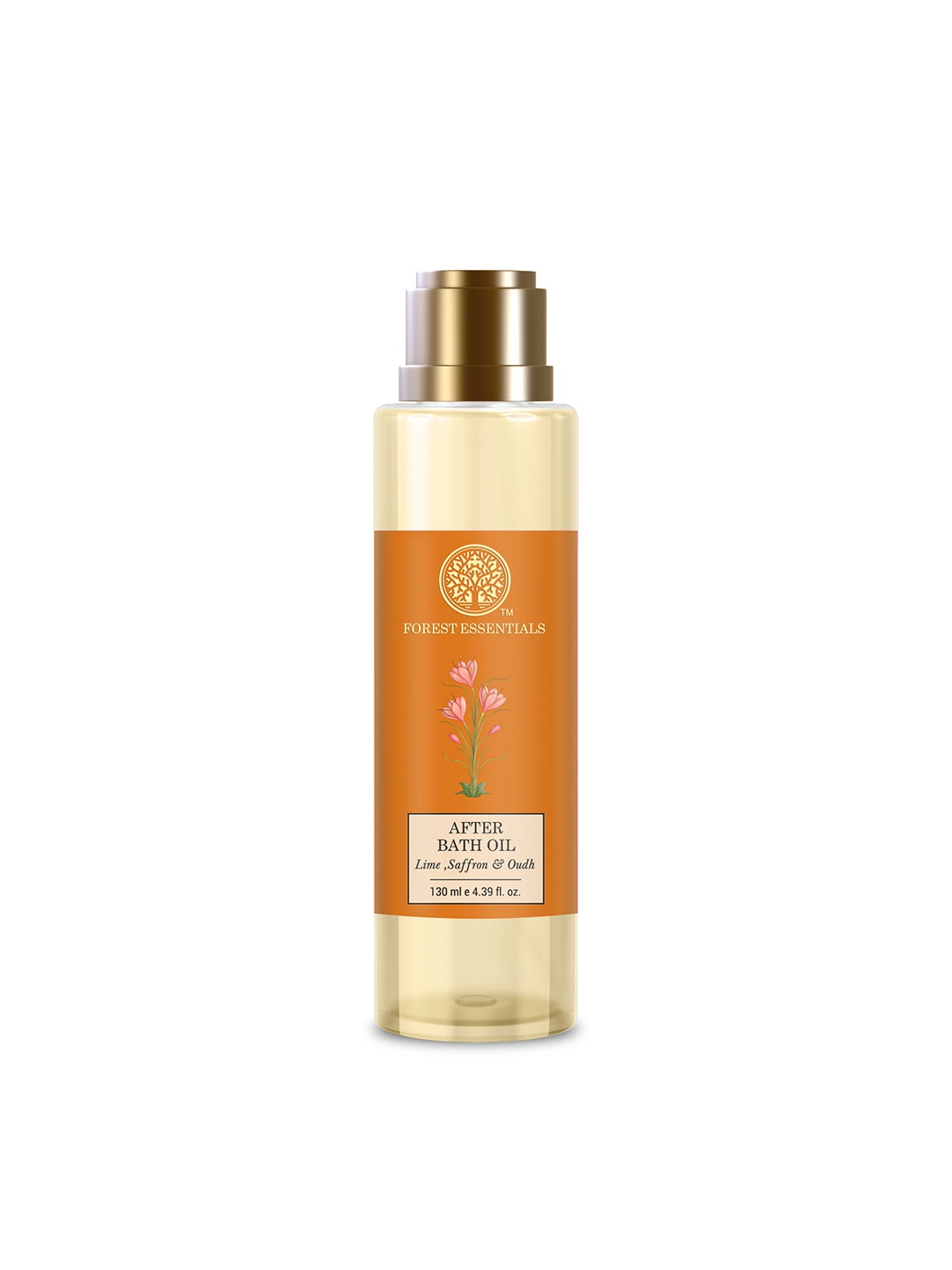 

Forest Essentials Lightweight & Quick Absorbing Lime Saffron & Oudh After Bath Oil - 130ml, Orange