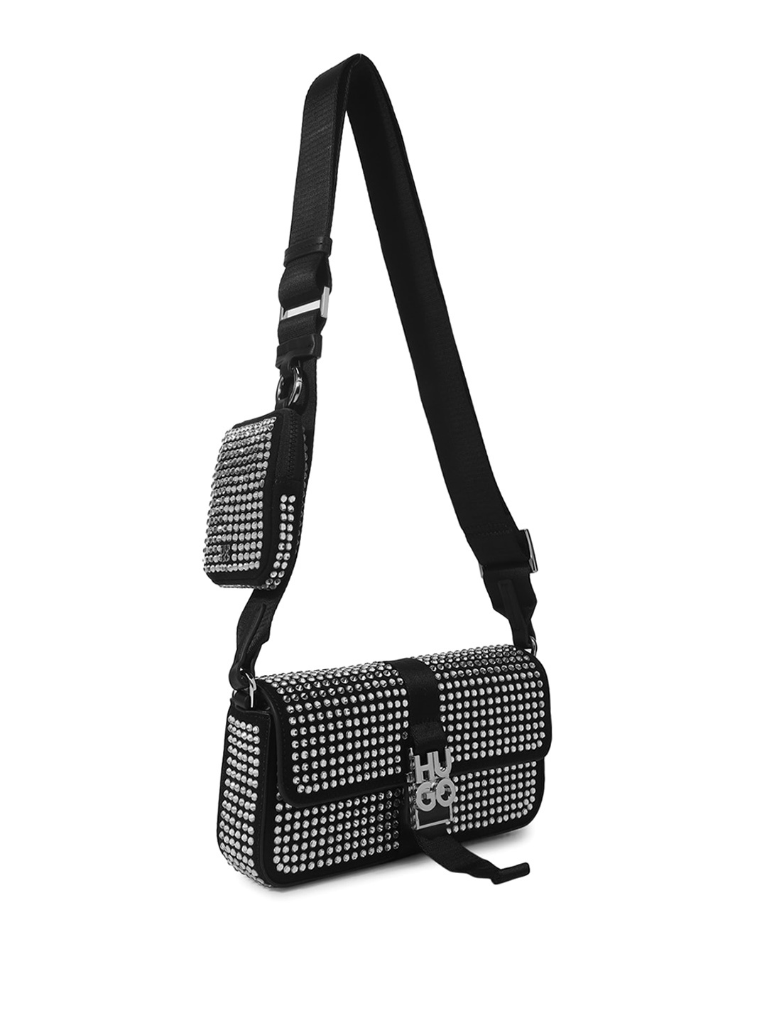 

HUGO PU Shopper Shoulder Bag with Fringed, Black