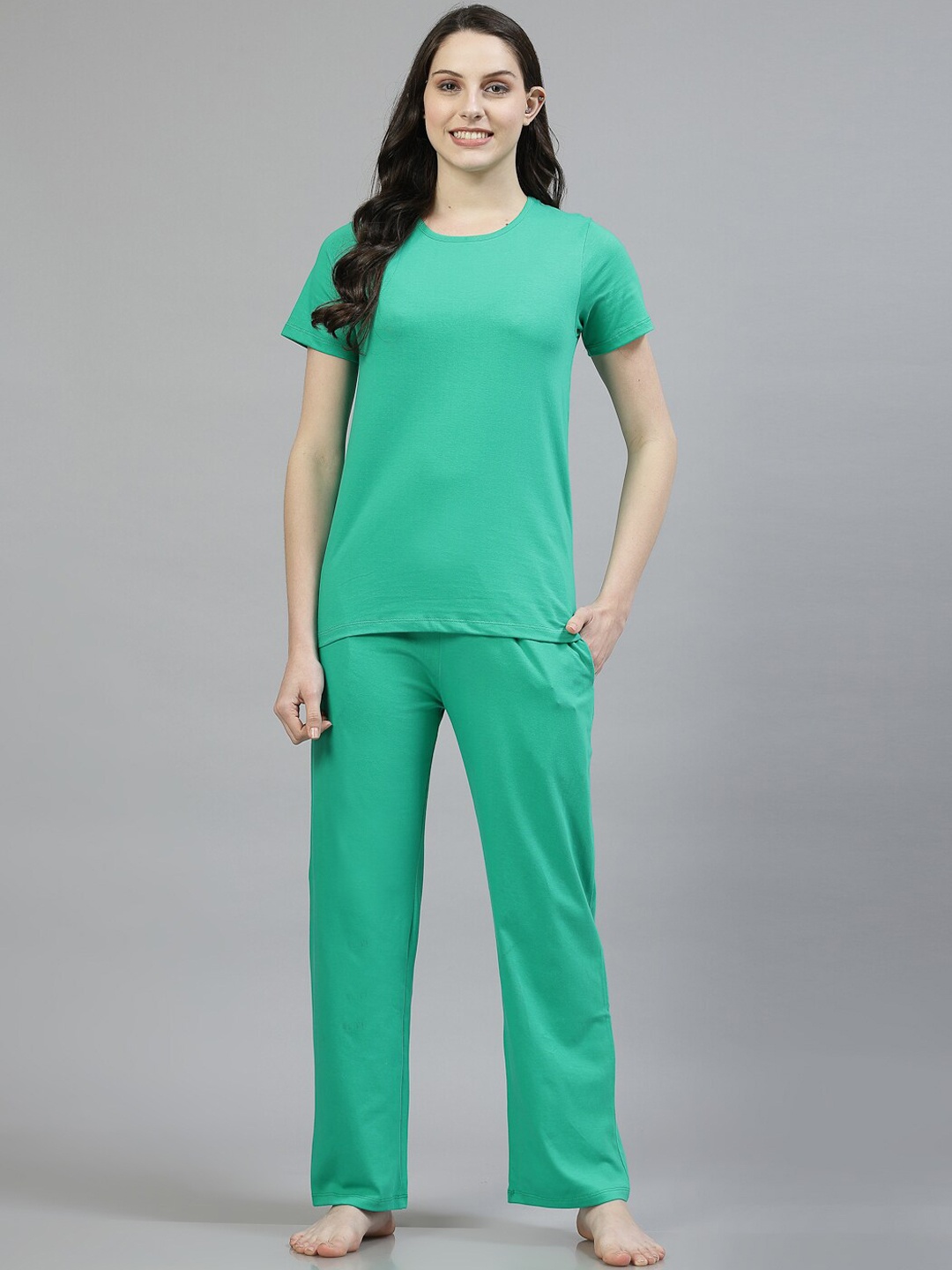 

ETC Women Pure Cotton Night suit, Green