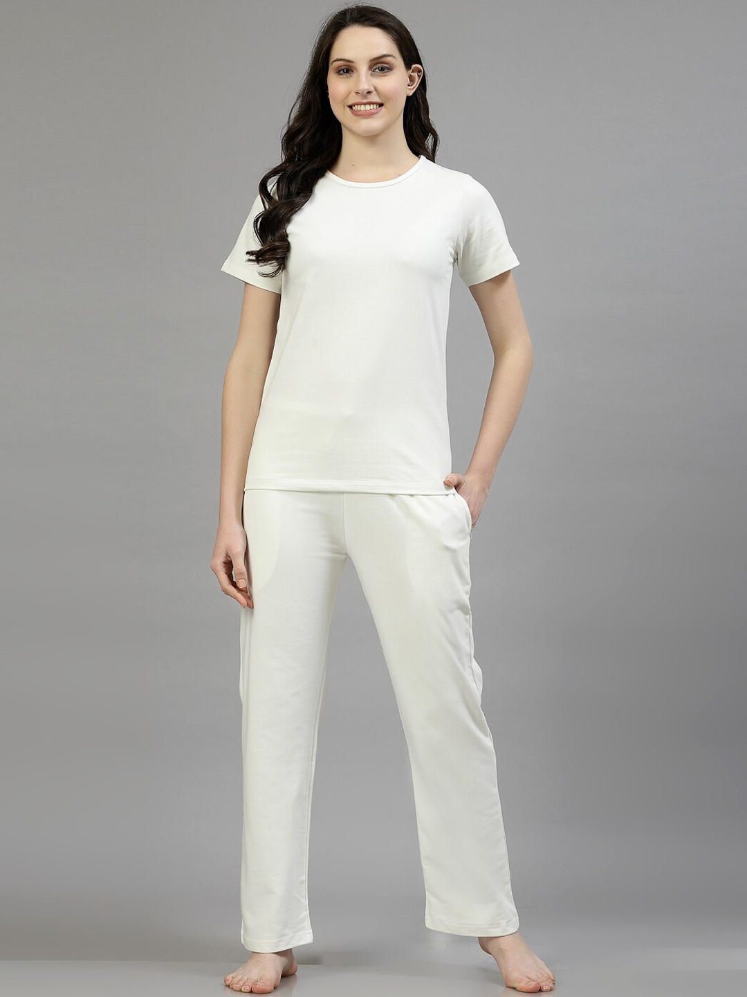 

ETC Women Pure Cotton Night suit, White