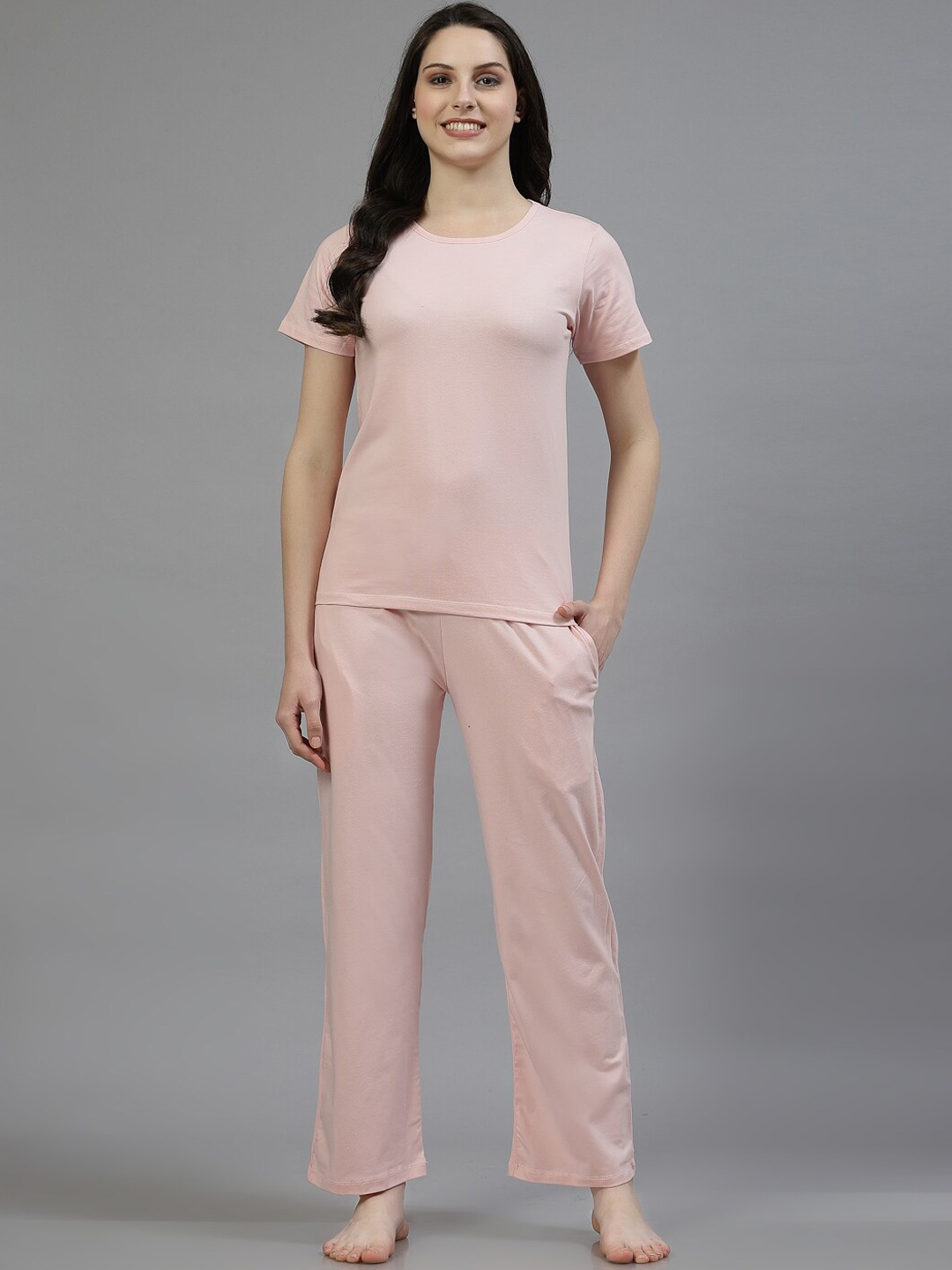 

ETC Women Pure Cotton Night suit, Pink