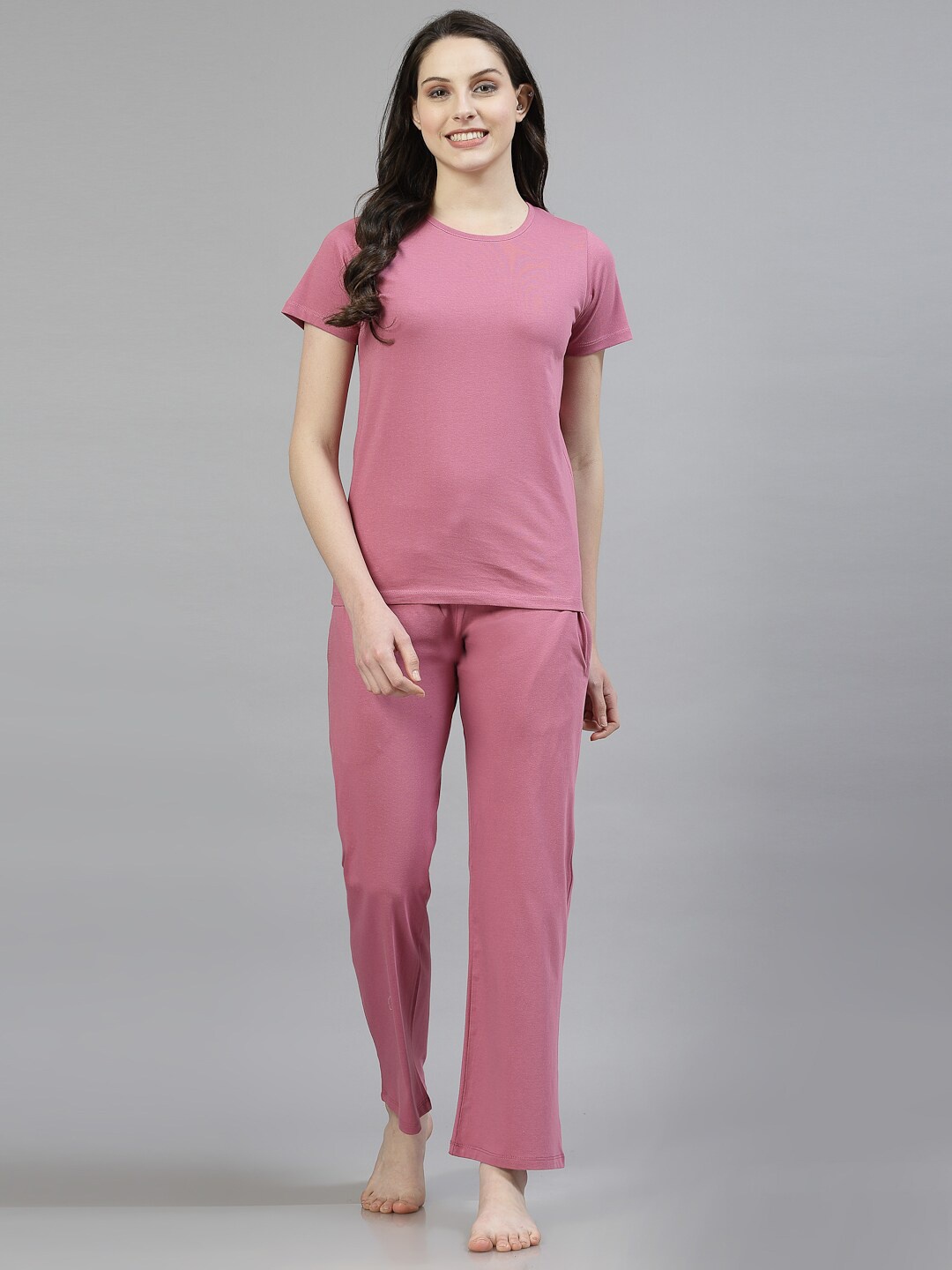 

ETC Women Pure Cotton Night suit, Mauve