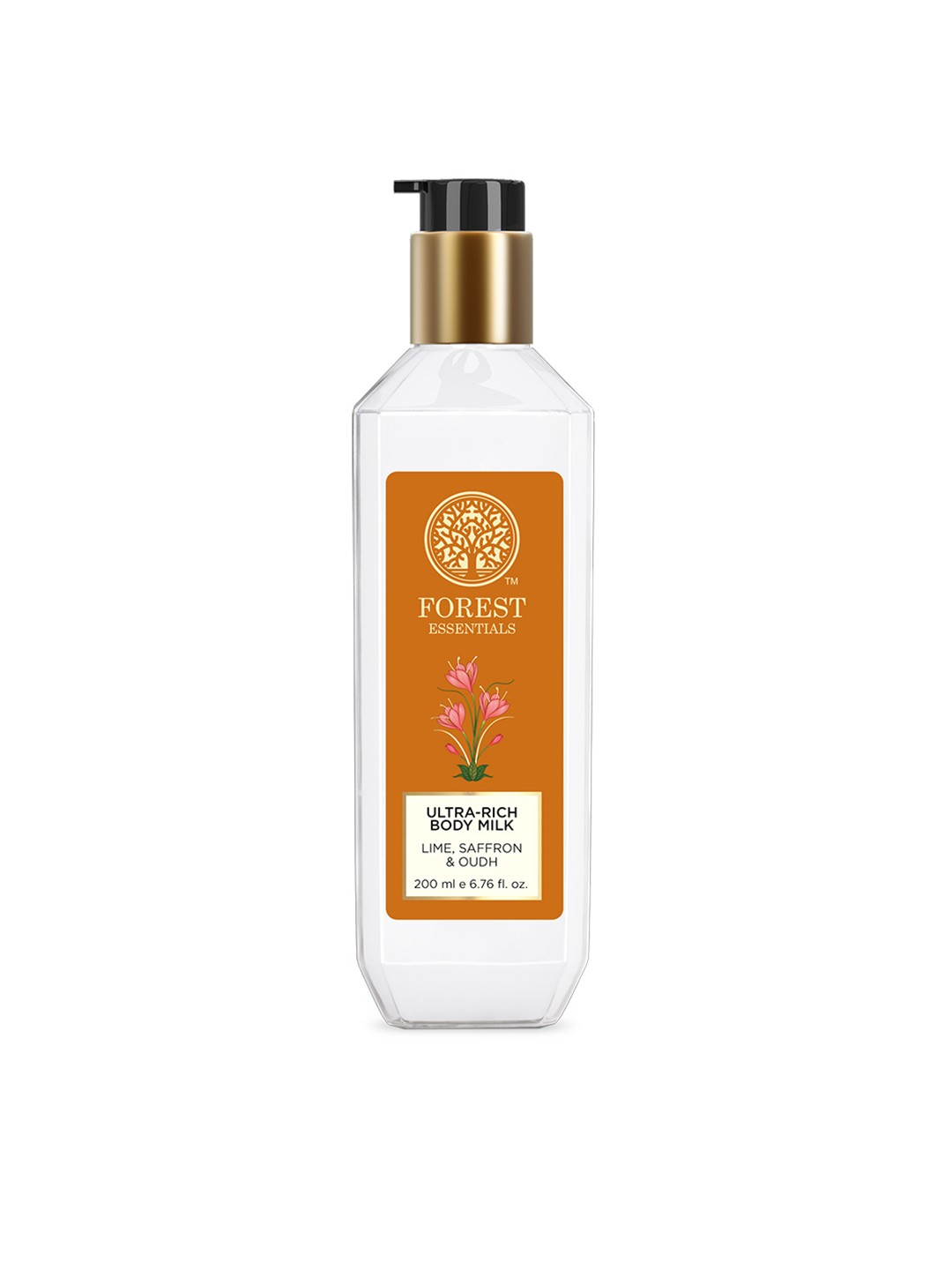 

Forest Essentials Ultra-Rich Body Milk With Lime Saffron & Oudh - 200ml, Orange
