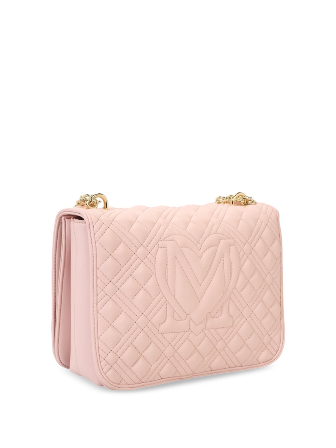 

LOVE MOSCHINO Textured Structured Handheld Bag With Quilted Detail, Pink