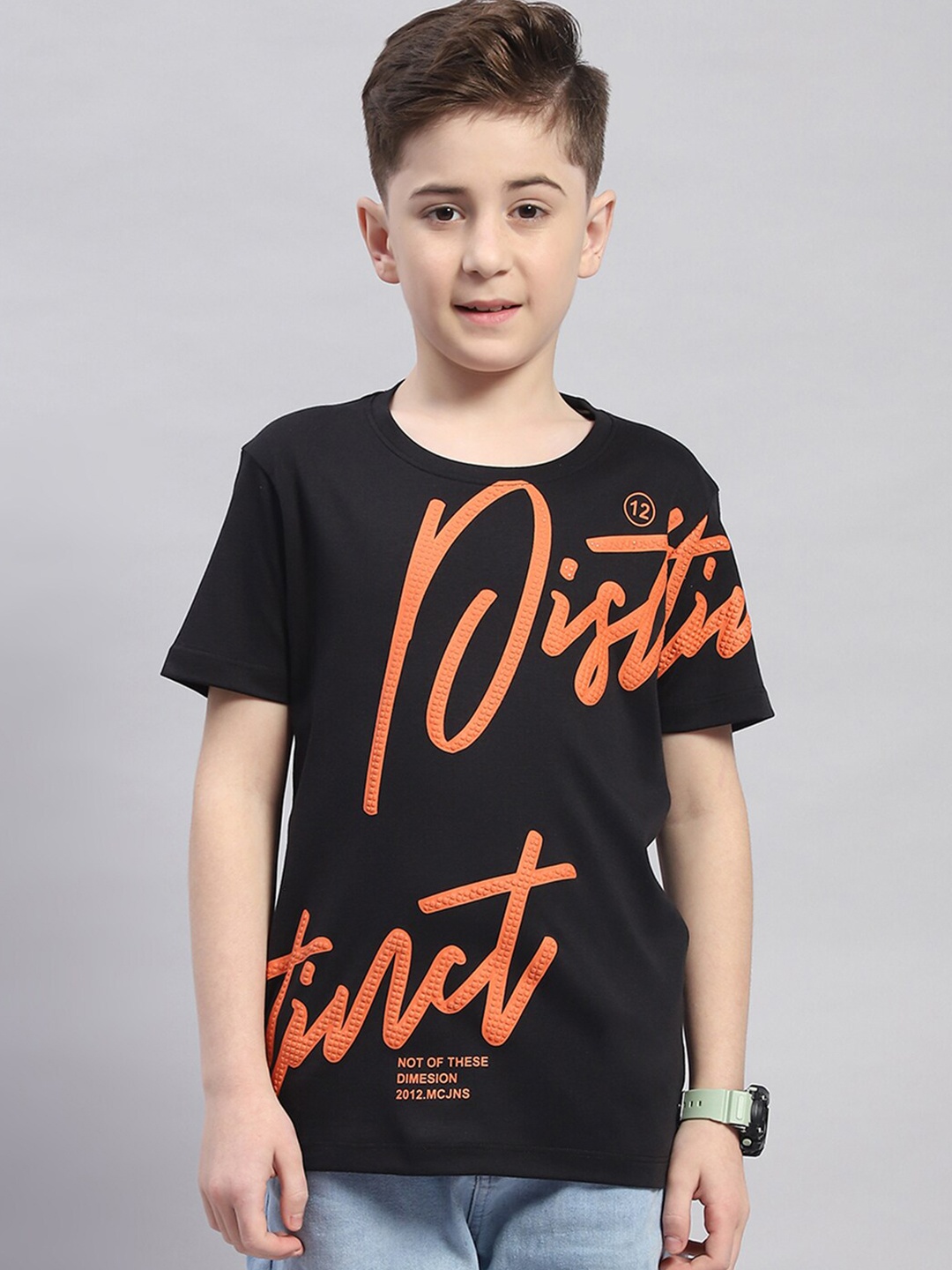 

Monte Carlo Boys Typography Printed Pure Cotton T-shirt, Black
