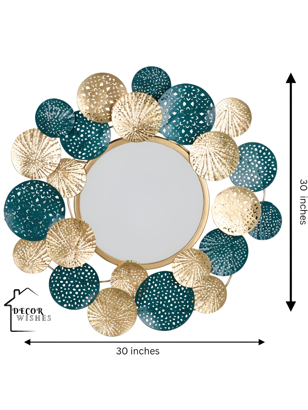 

DECOR WISHES Gold-Toned Mirror Metal Art Wall Dcor