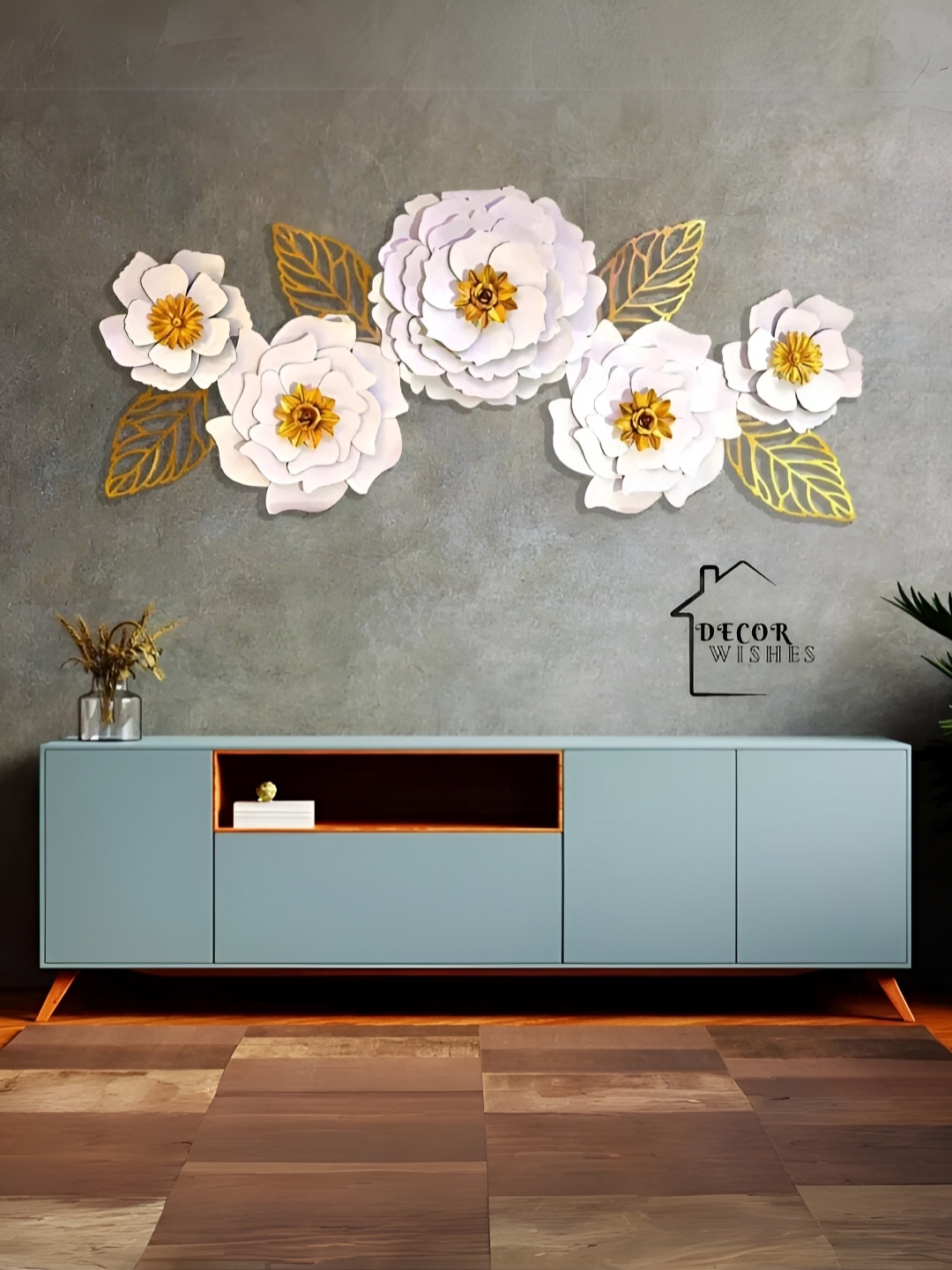 

DECOR WISHES White & Beige Floral Hanging Wall Decor