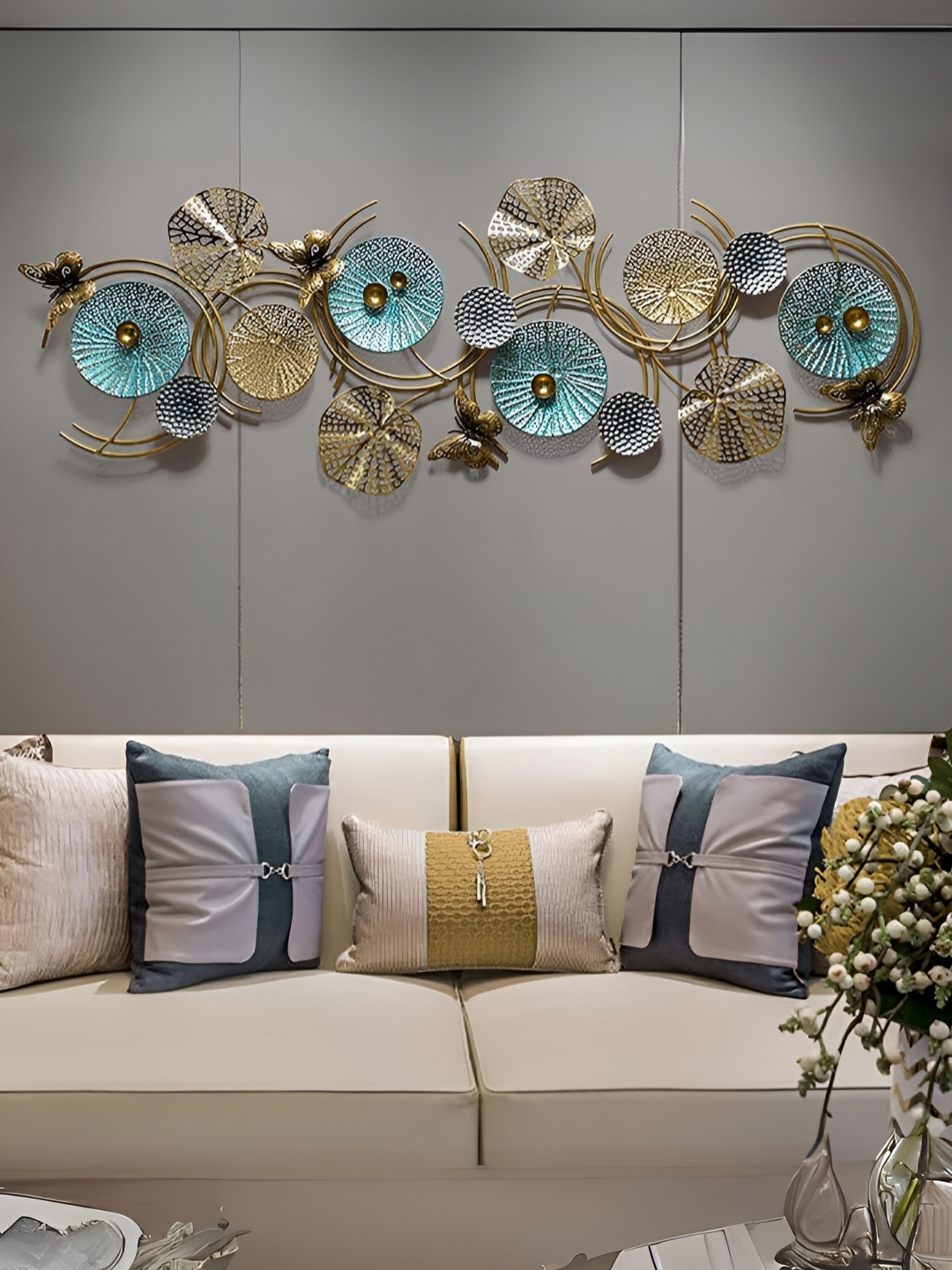 

DECOR WISHES Blue & Beige Butterfly Hanging Wall Decor