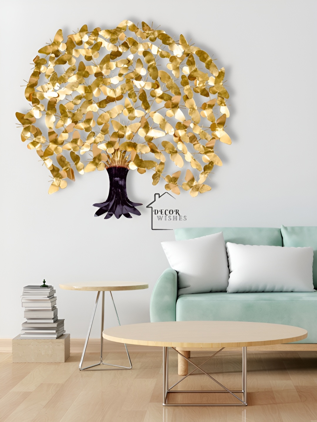 

DECOR WISHES Gold Toned & Brown Butterfly Tree Hanging Wall Decor